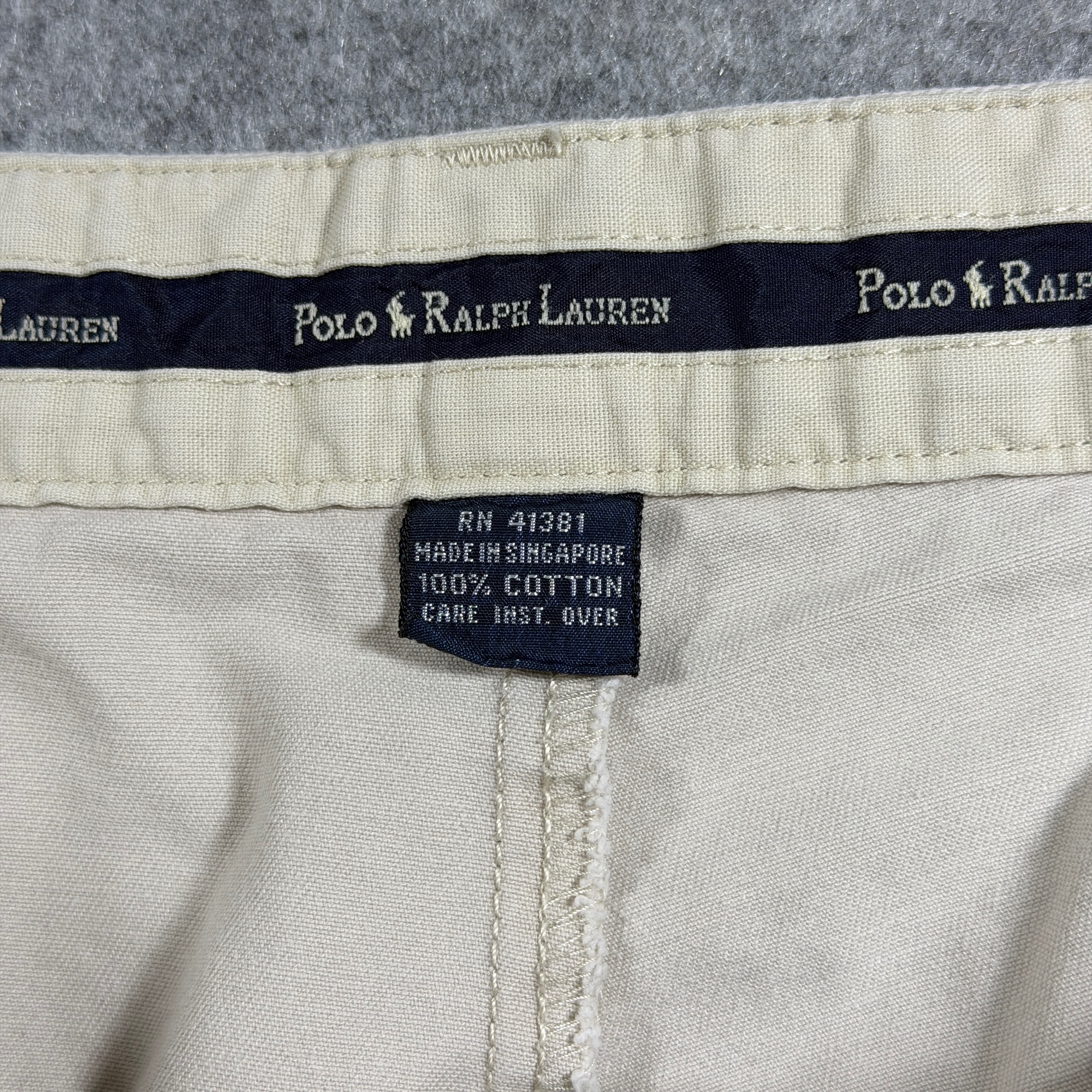 Vintage Polo Ralph Lauren Chino Shorts Mens 36 Khaki Pleated Front Cotton Golf thumbnail 4