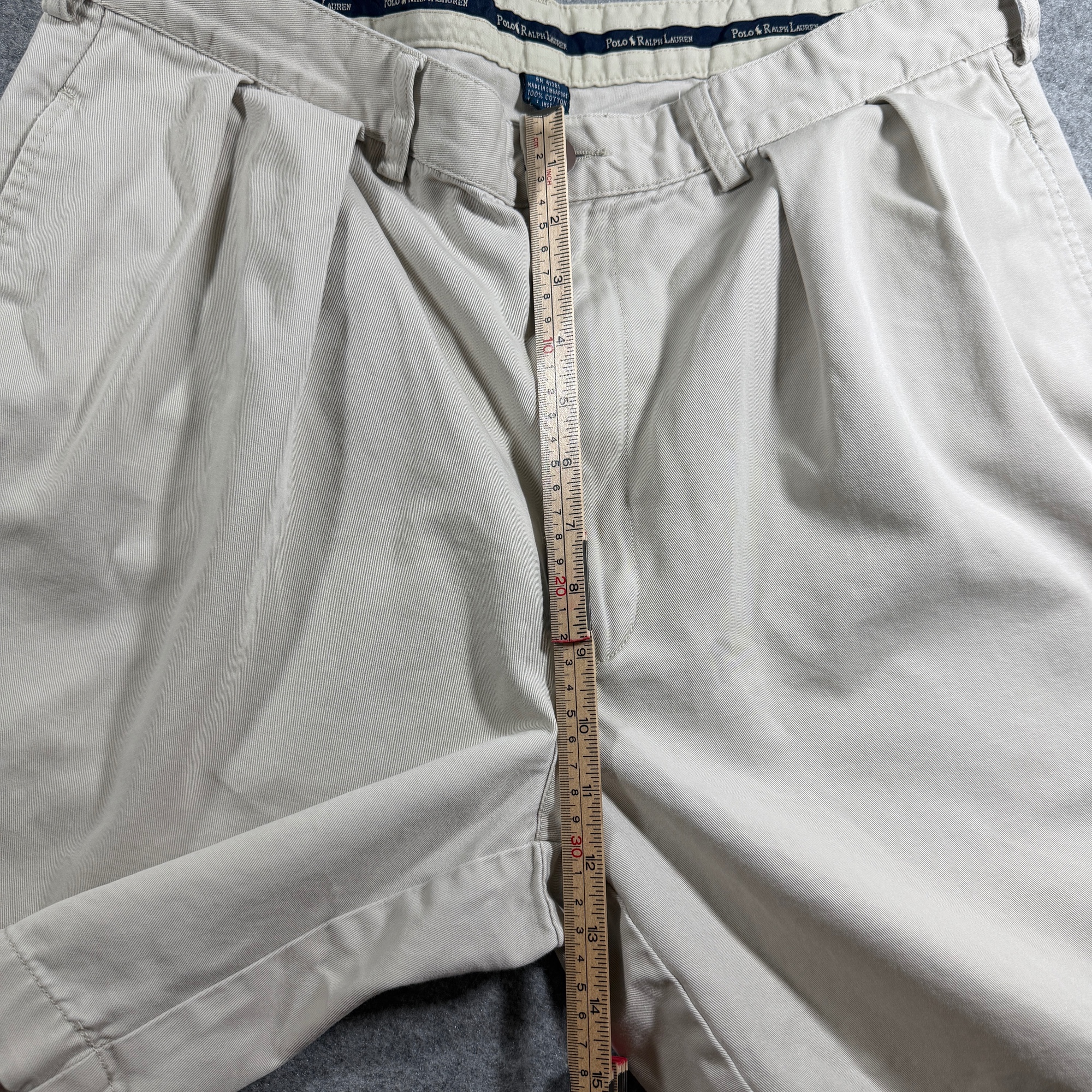 Vintage Polo Ralph Lauren Chino Shorts Mens 36 Khaki Pleated Front Cotton Golf thumbnail 10