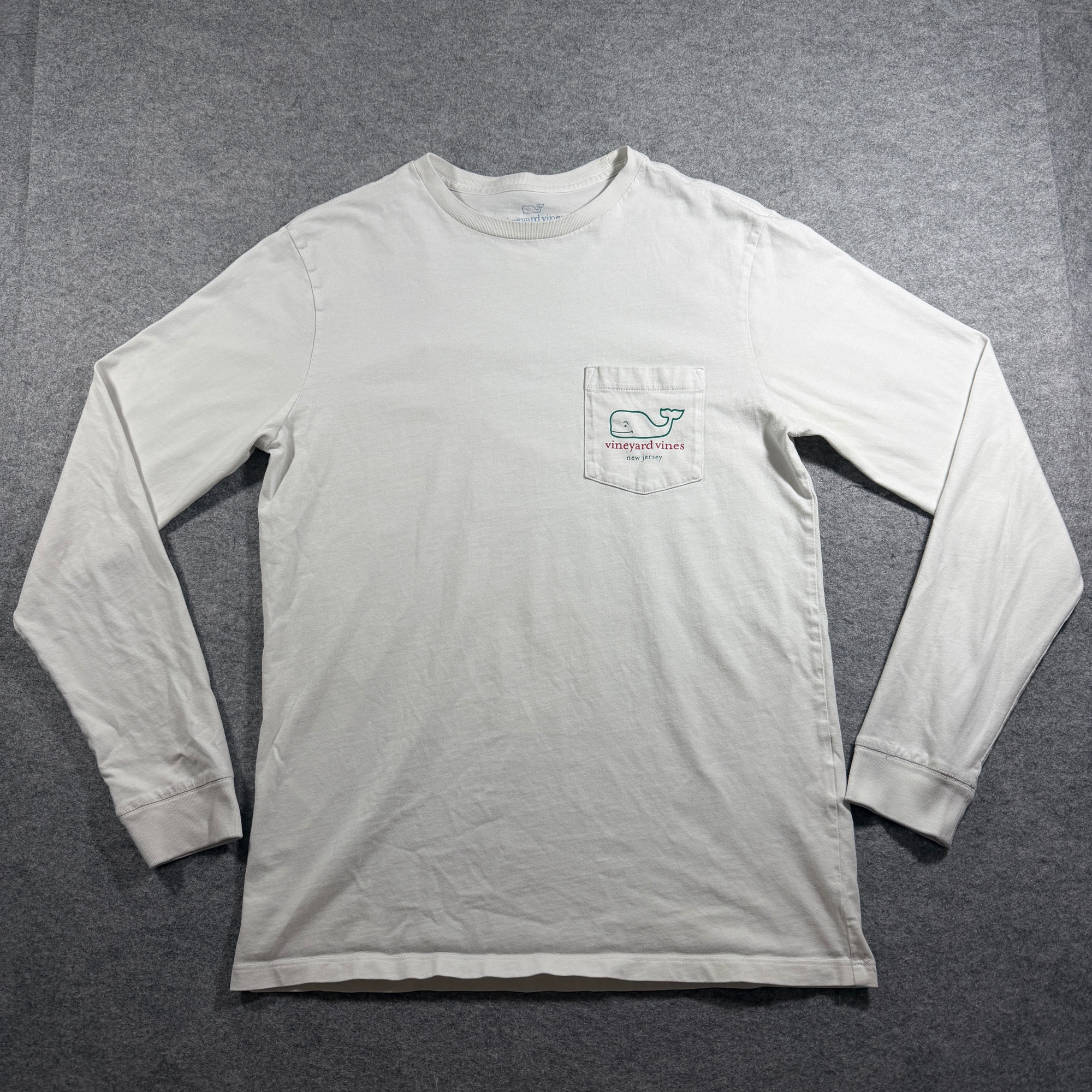 Vineyard Vines Whale Pocket Tee Mens S White New Jersey Christmas Long Sleeve thumbnail 2