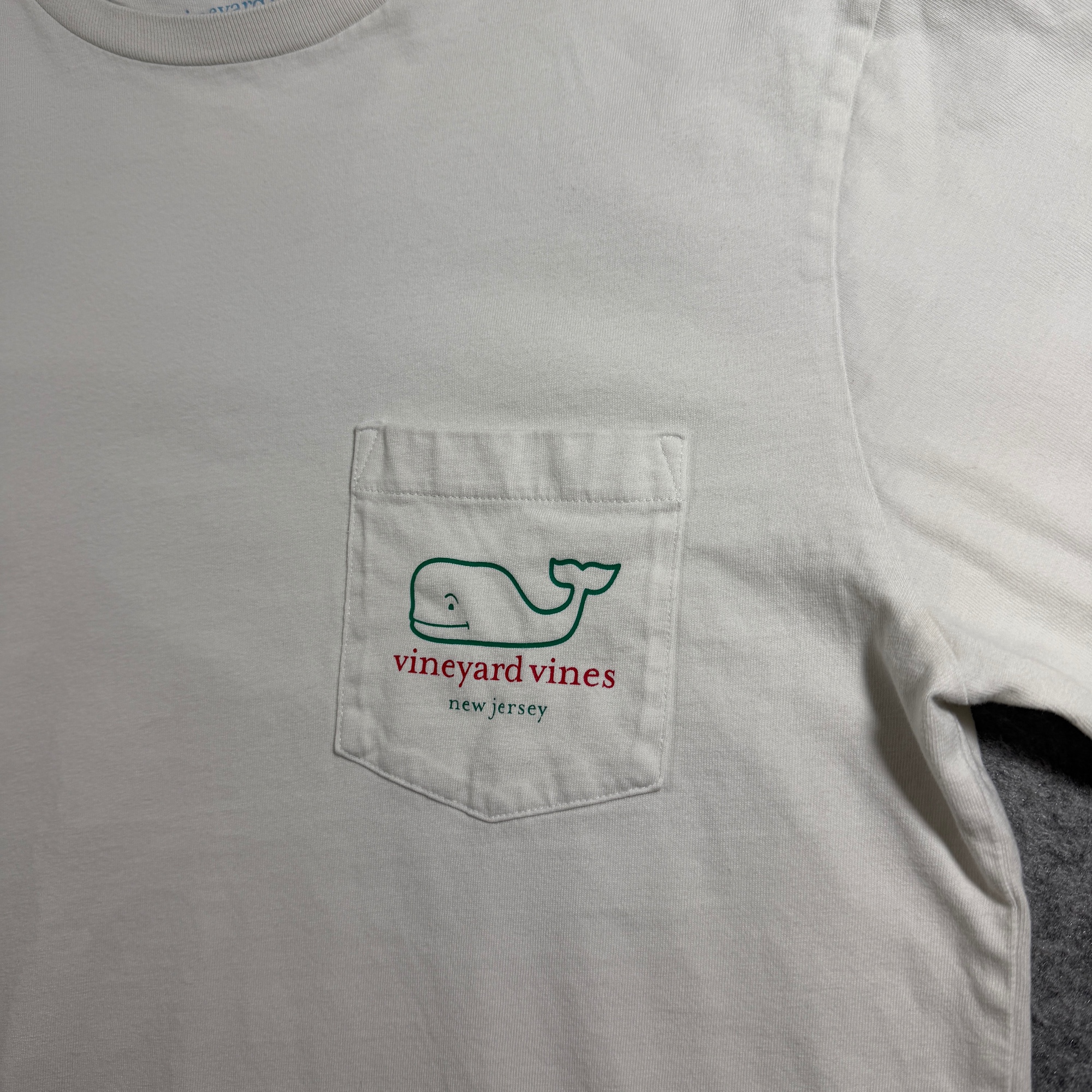 Vineyard Vines Whale Pocket Tee Mens S White New Jersey Christmas Long Sleeve thumbnail 3