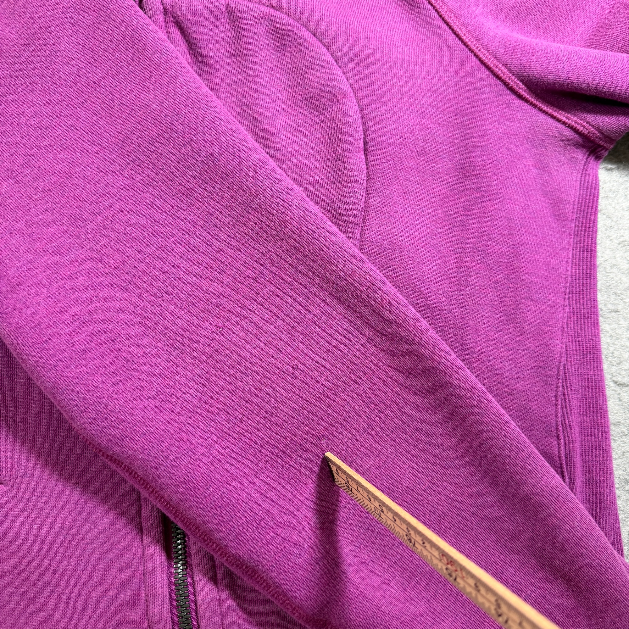 Lululemon Scuba Hoodie Womens 6 Magenta Full Zip Sherpa Lined Kangaroo Pocket thumbnail 4