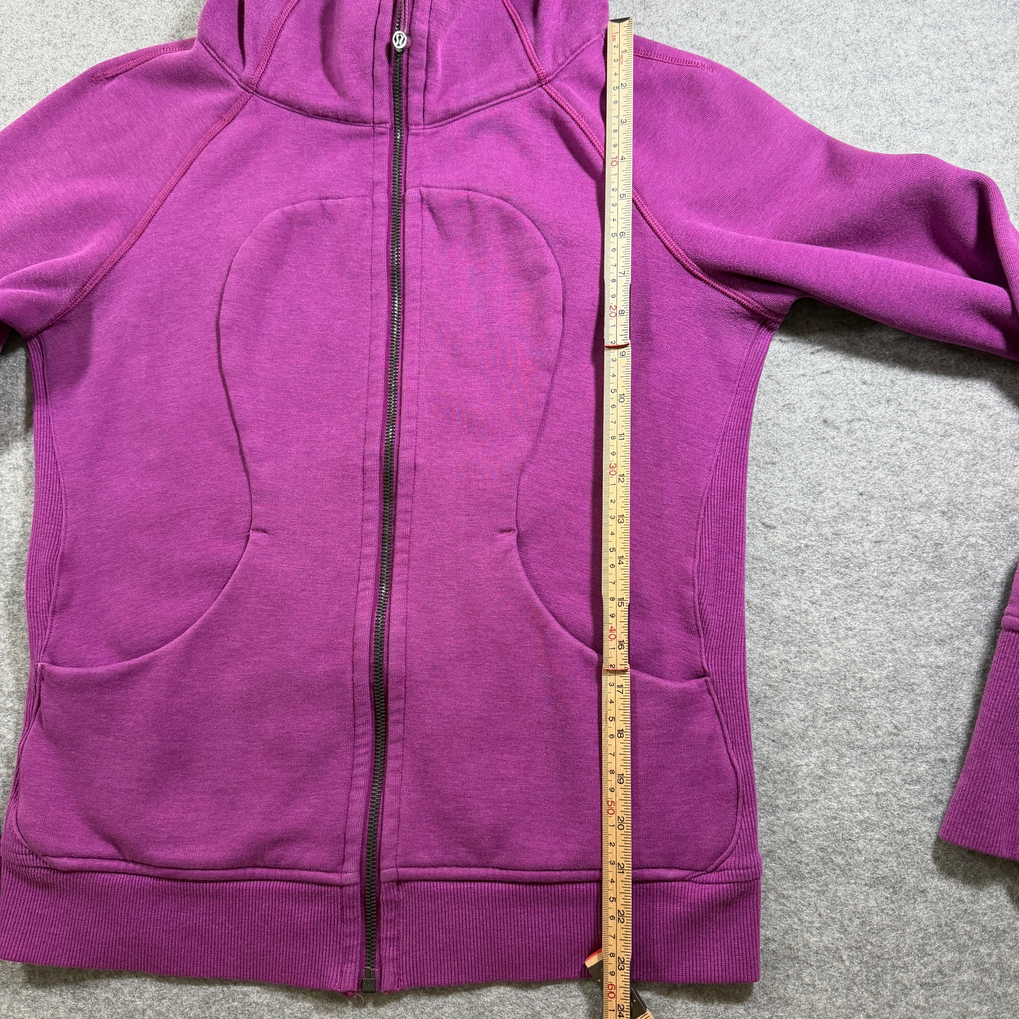 Lululemon Scuba Hoodie Womens 6 Magenta Full Zip Sherpa Lined Kangaroo Pocket thumbnail 7