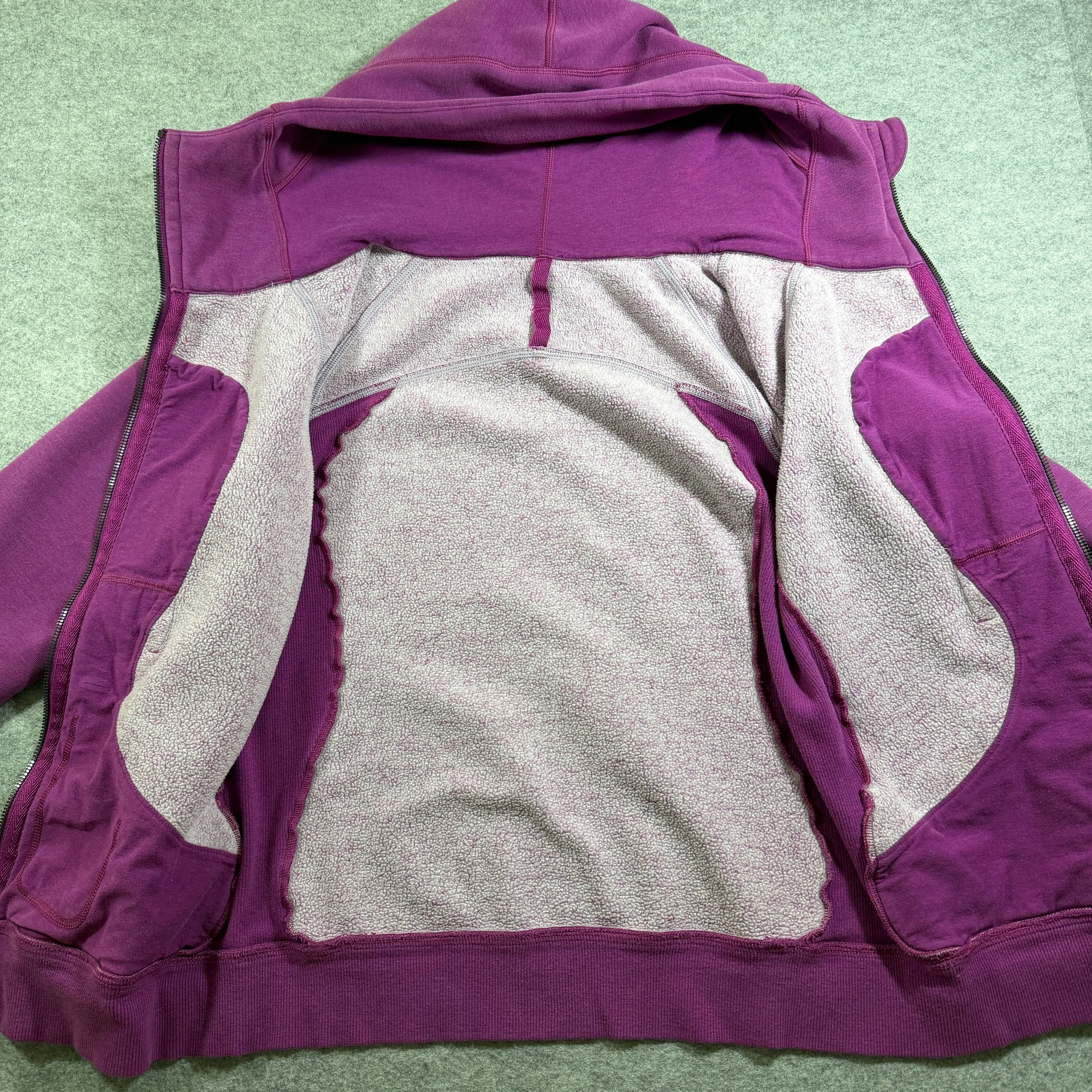 Lululemon Scuba Hoodie Womens 6 Magenta Full Zip Sherpa Lined Kangaroo Pocket thumbnail 9