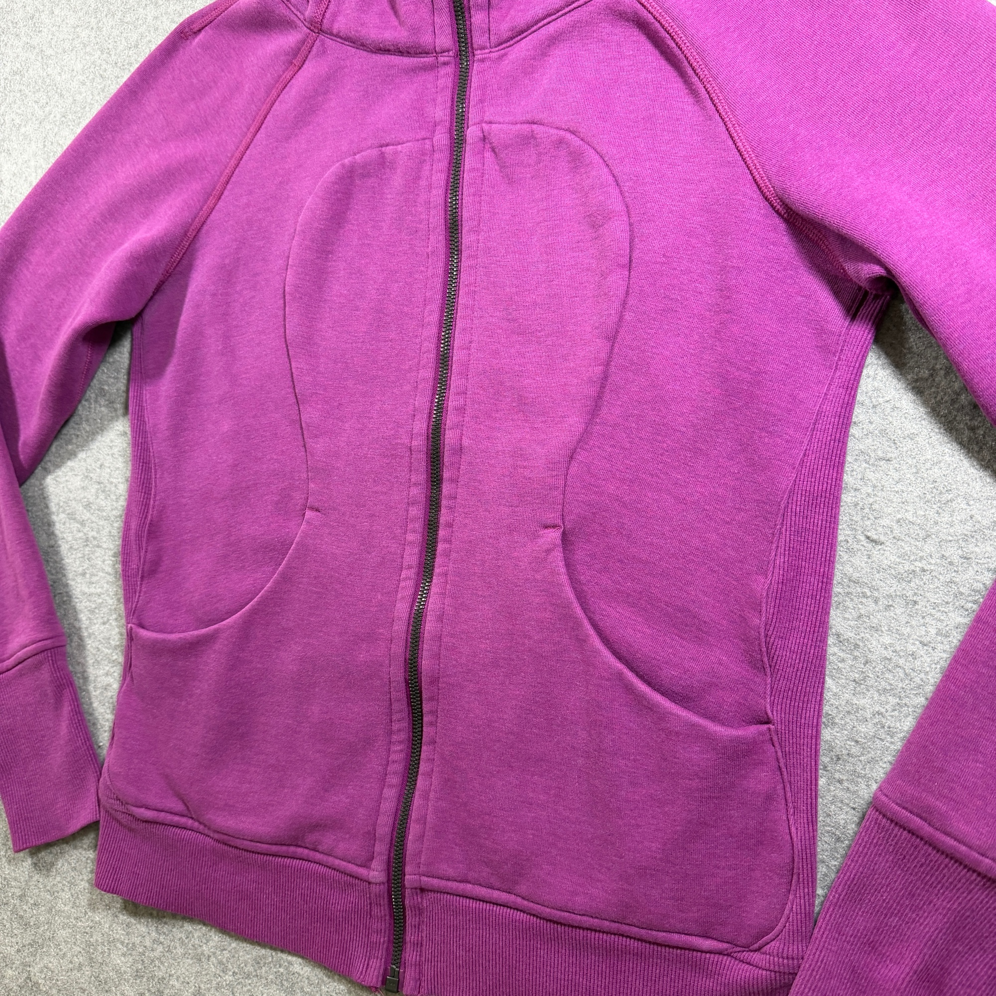 Lululemon Scuba Hoodie Womens 6 Magenta Full Zip Sherpa Lined Kangaroo Pocket thumbnail 10