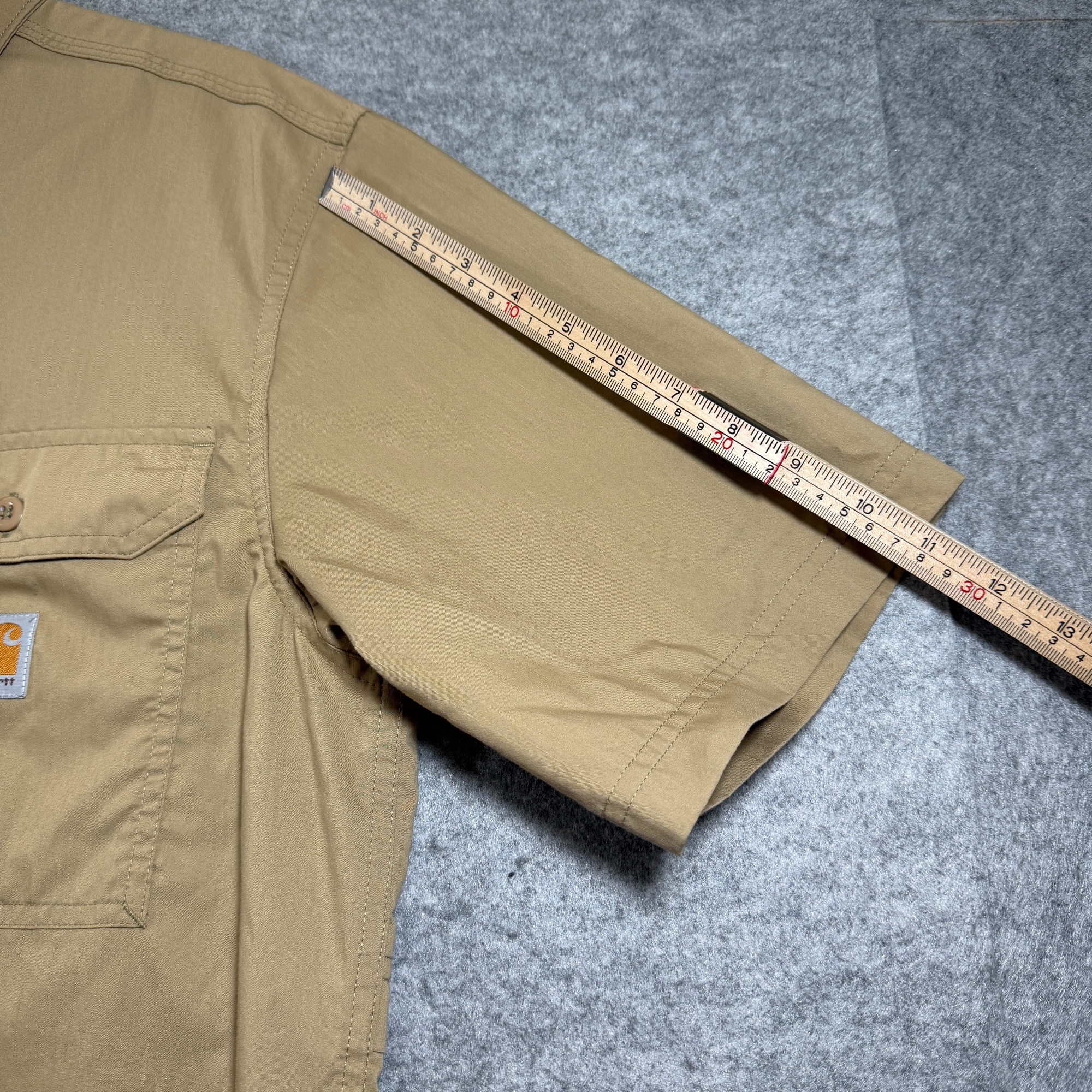 Carhartt Force Shirt Mens M Khaki Tan Button Down Short Sleeve Workwear Mesh Net thumbnail 7