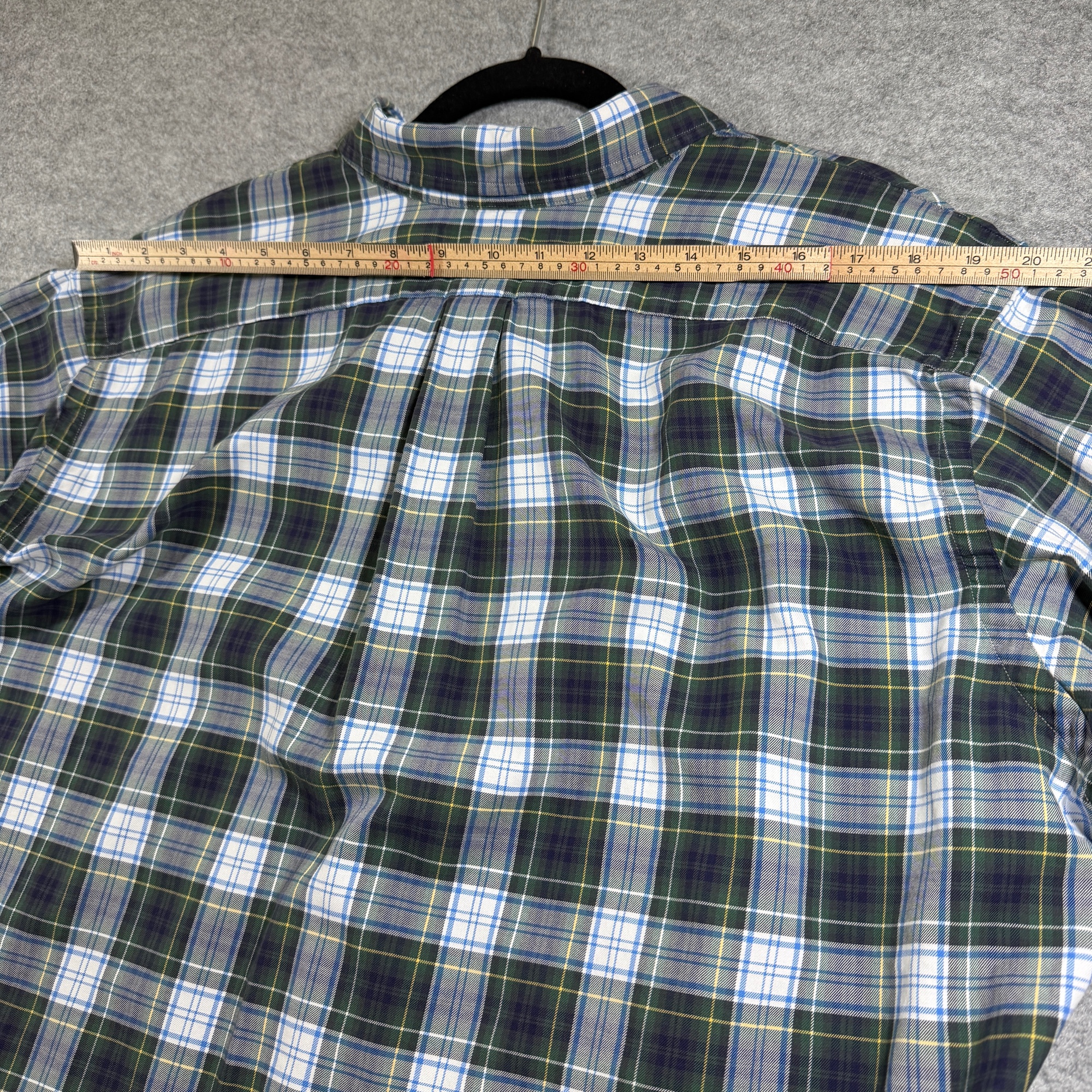 Polo Ralph Lauren Button Down Shirt Mens XL Green Navy Plaid Classic Fit Cotton thumbnail 8