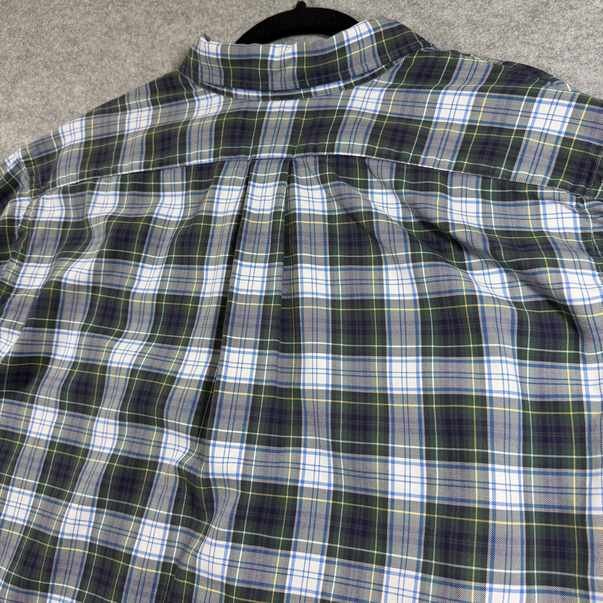 Polo Ralph Lauren Button Down Shirt Mens XL Green Navy Plaid Classic Fit Cotton thumbnail 10