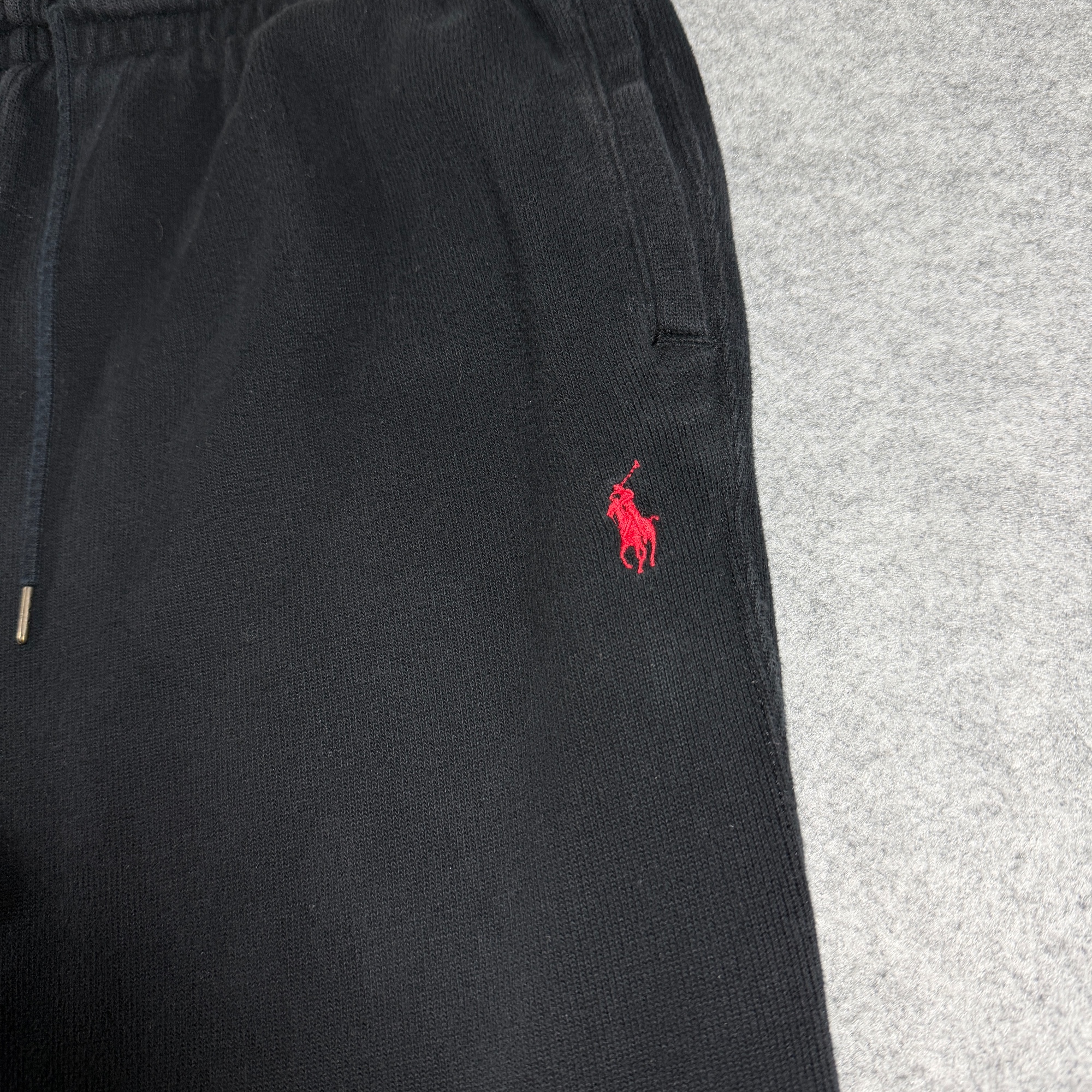 Vintage 90s Polo Ralph Lauren Sweatpants Mens M Black Fleece Knit Drawstring thumbnail 3