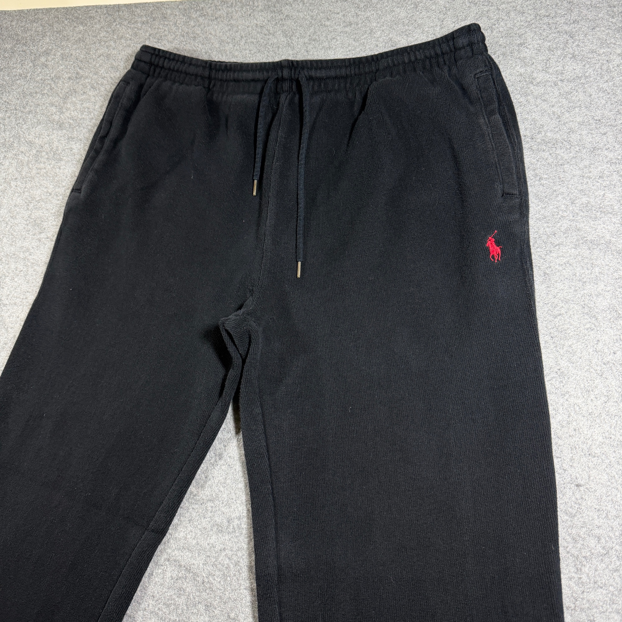 Vintage 90s Polo Ralph Lauren Sweatpants Mens M Black Fleece Knit Drawstring thumbnail 4