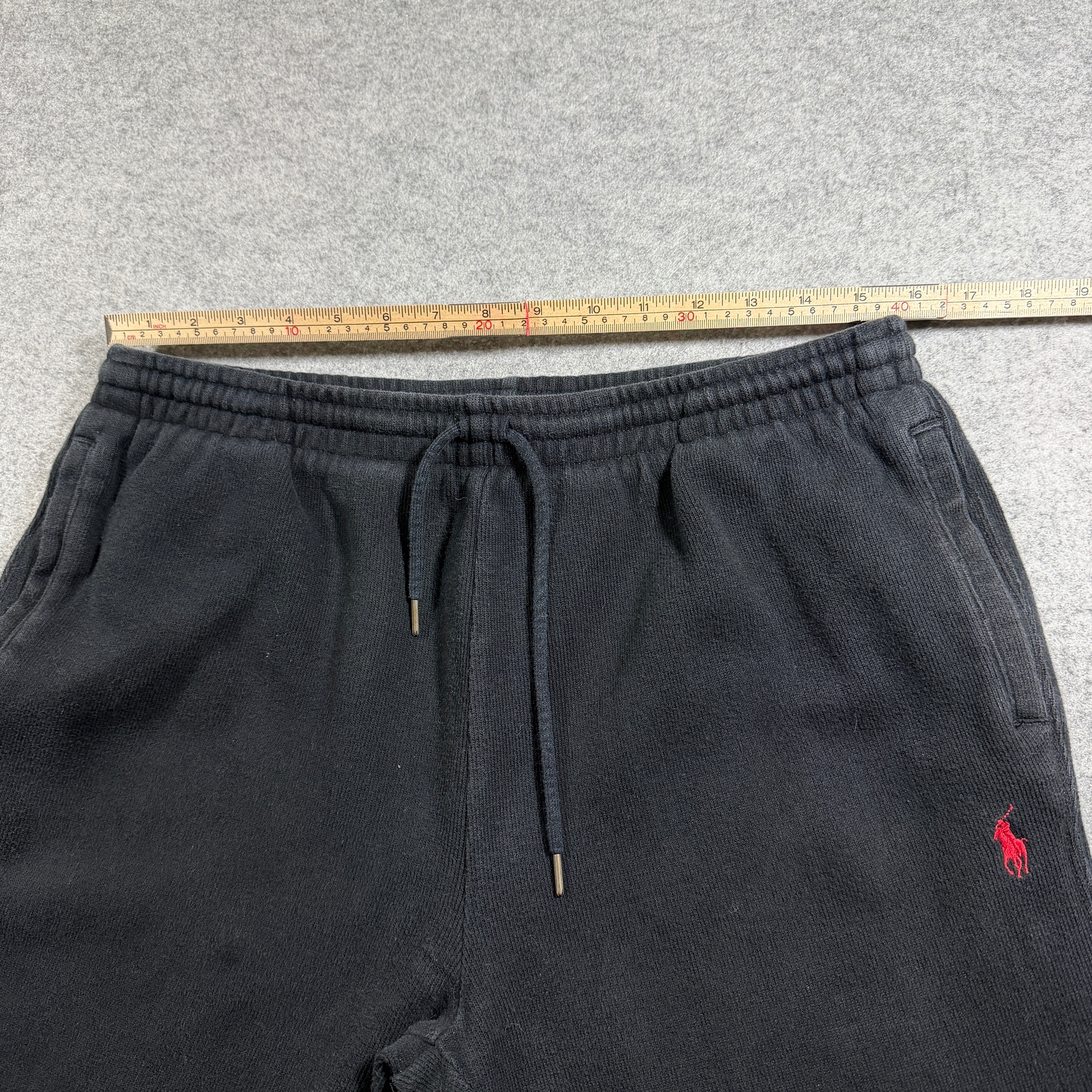 Vintage 90s Polo Ralph Lauren Sweatpants Mens M Black Fleece Knit Drawstring thumbnail 5