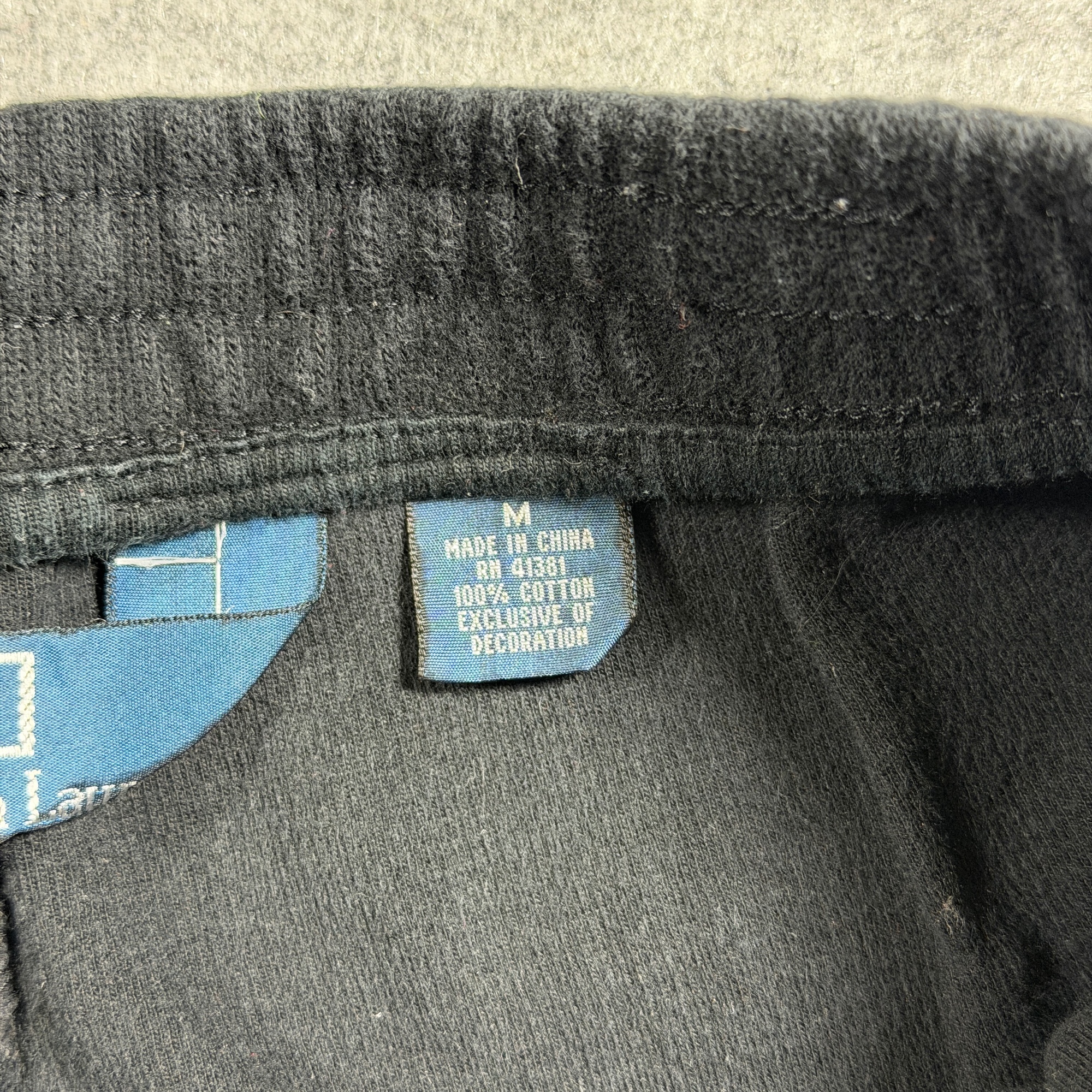 Vintage 90s Polo Ralph Lauren Sweatpants Mens M Black Fleece Knit Drawstring thumbnail 7