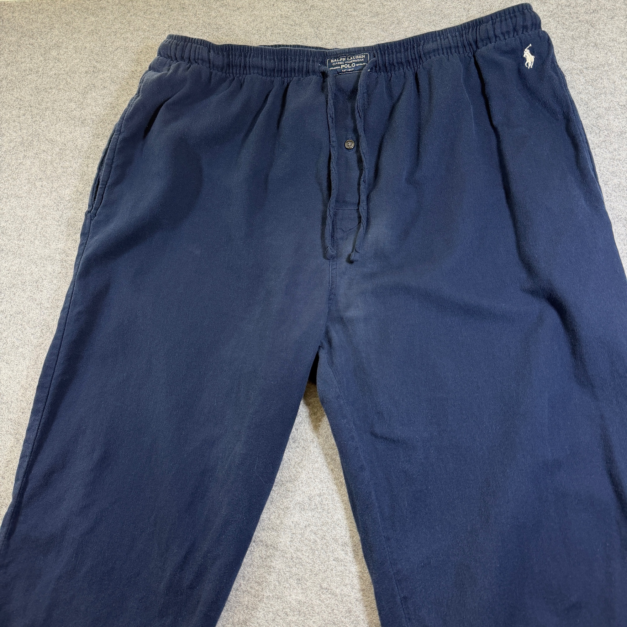 Polo Ralph Lauren Sleep Pants Mens L Navy Pony Logo Drawstring Cotton Lounge thumbnail 9