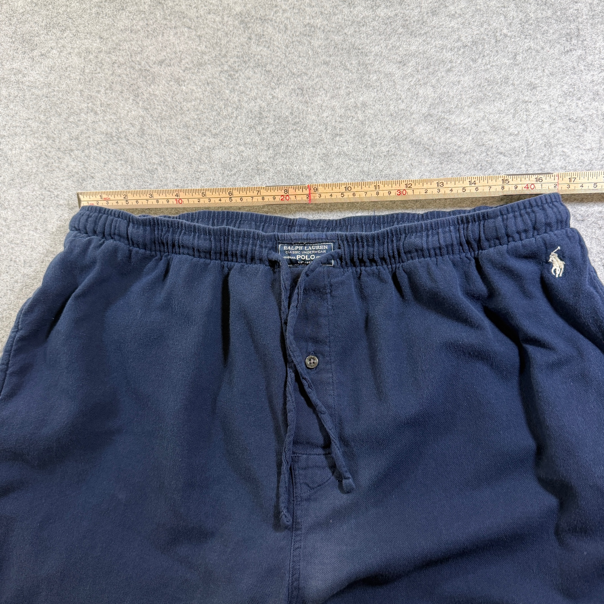 Polo Ralph Lauren Sleep Pants Mens L Navy Pony Logo Drawstring Cotton Lounge thumbnail 8