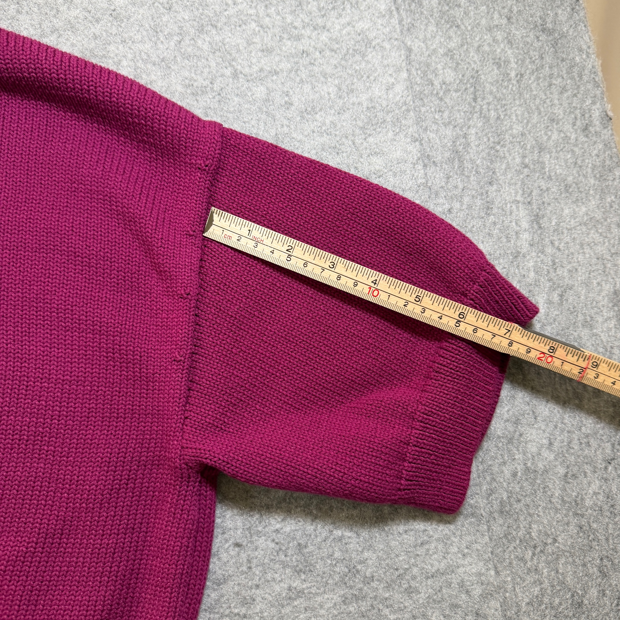 Banana Republic SS Sweater Womens M Magenta Berry Cropped Boxy Crew Neck Cotton thumbnail 8