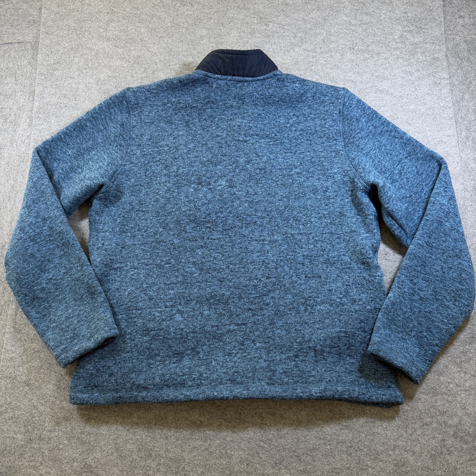 Eddie Bauer Sweater Fleece Pullover Men XL Blue Heather Quarter Zip Outdoor Warm thumbnail 2