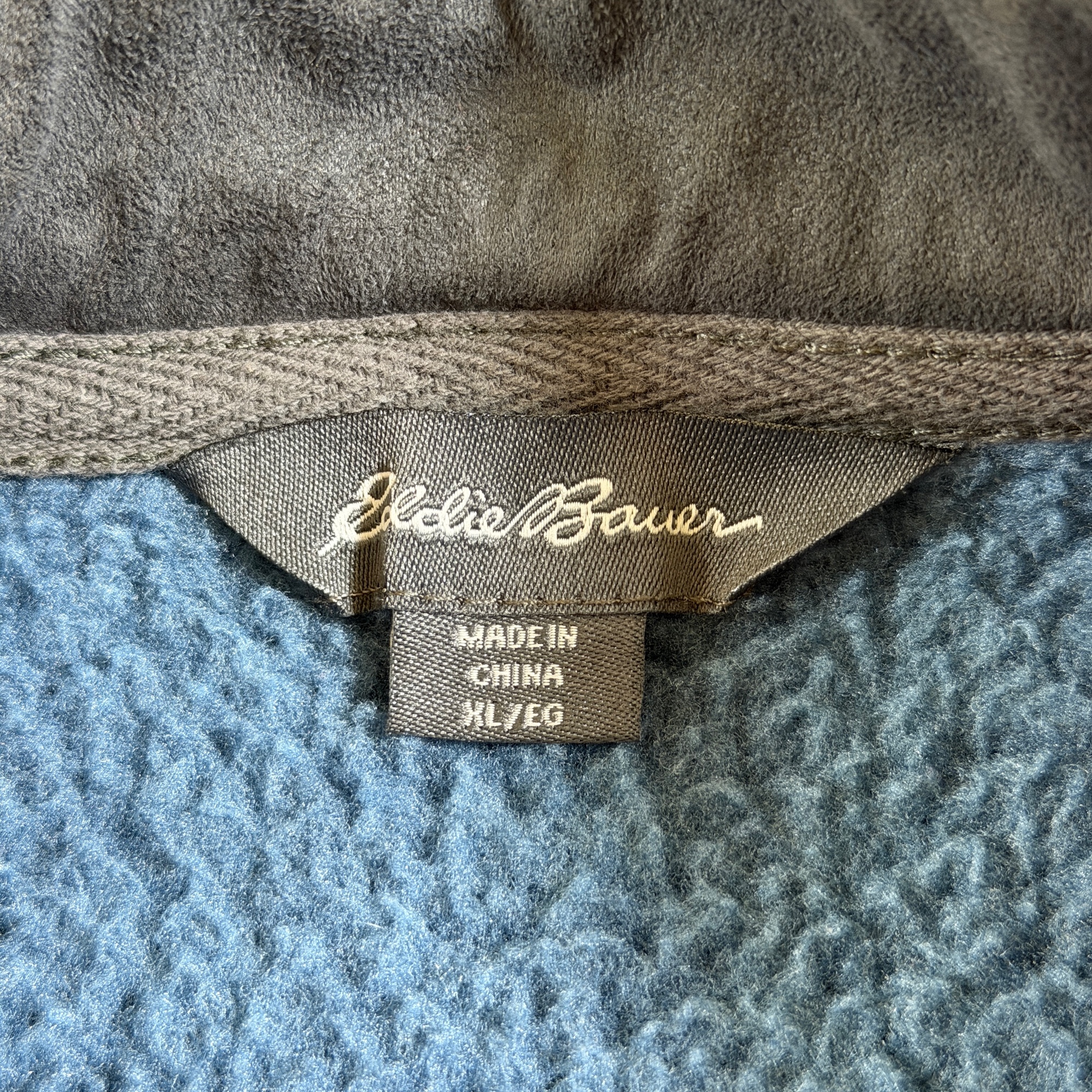 Eddie Bauer Sweater Fleece Pullover Men XL Blue Heather Quarter Zip Outdoor Warm thumbnail 4