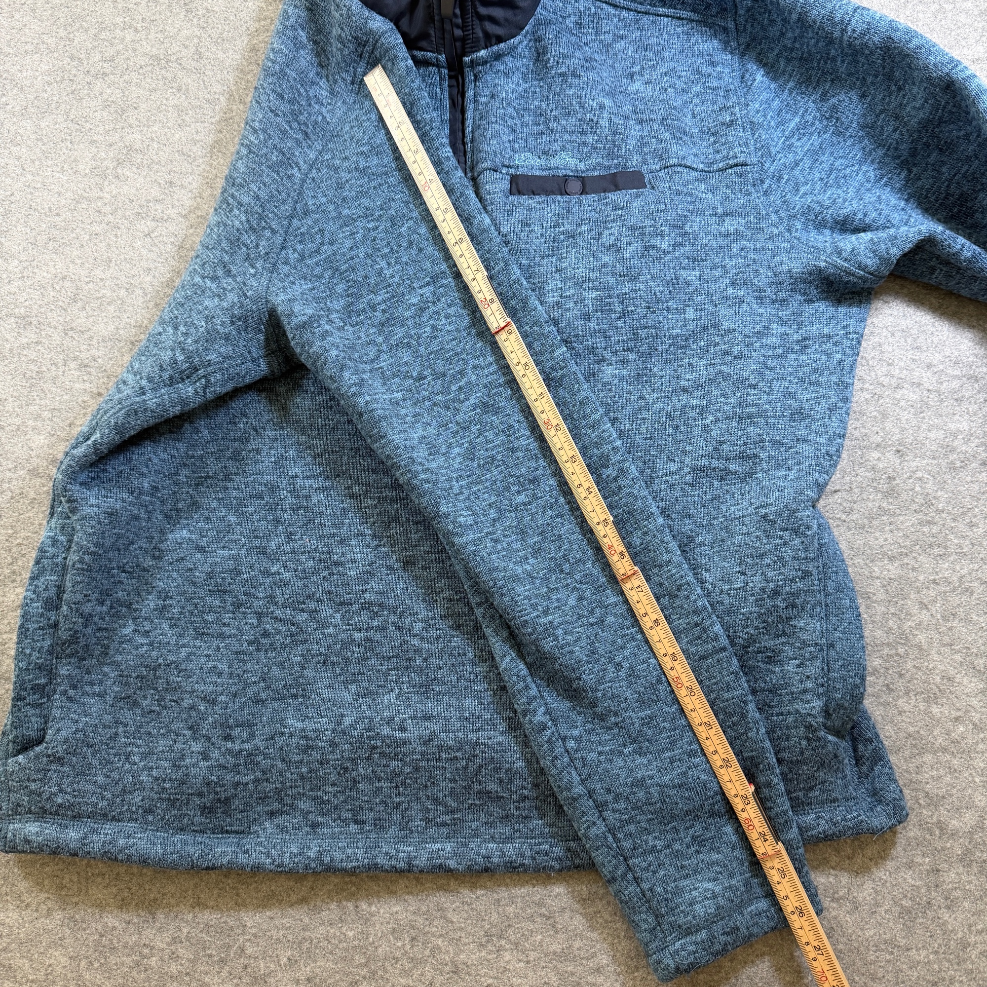 Eddie Bauer Sweater Fleece Pullover Men XL Blue Heather Quarter Zip Outdoor Warm thumbnail 8