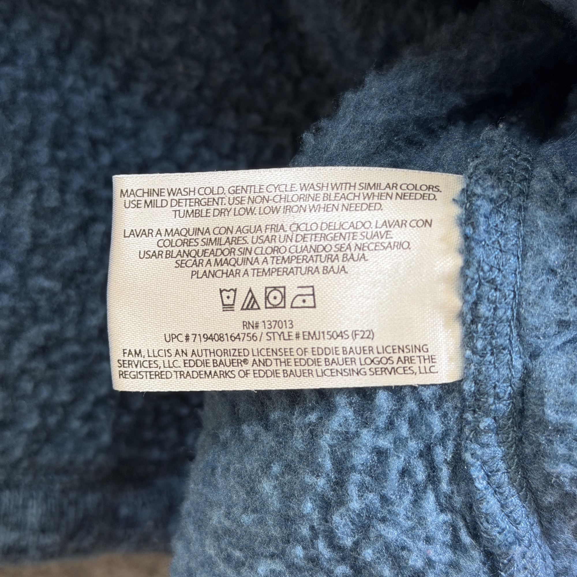 Eddie Bauer Sweater Fleece Pullover Men XL Blue Heather Quarter Zip Outdoor Warm thumbnail 11