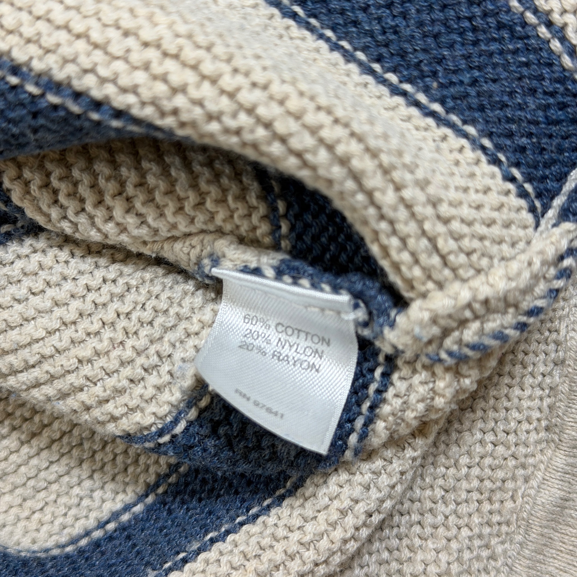 J Jill Sweater Womens S Petite Tan Navy Stripe Boatneck Cotton Breton Casual thumbnail 8