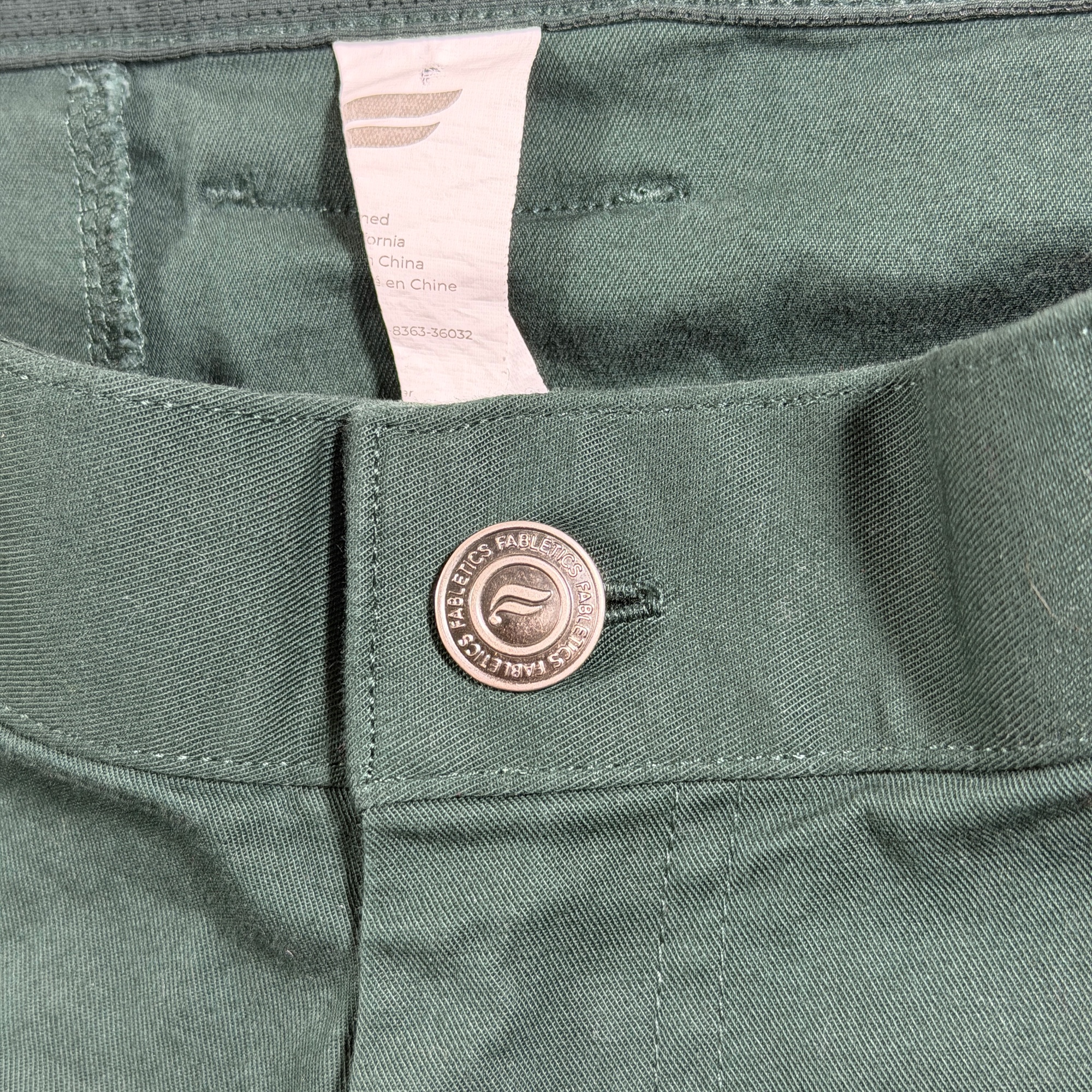 Fabletics Chino Pants Mens 36x32 Dark Green Slim Tapered Flat Front Stretch thumbnail 6
