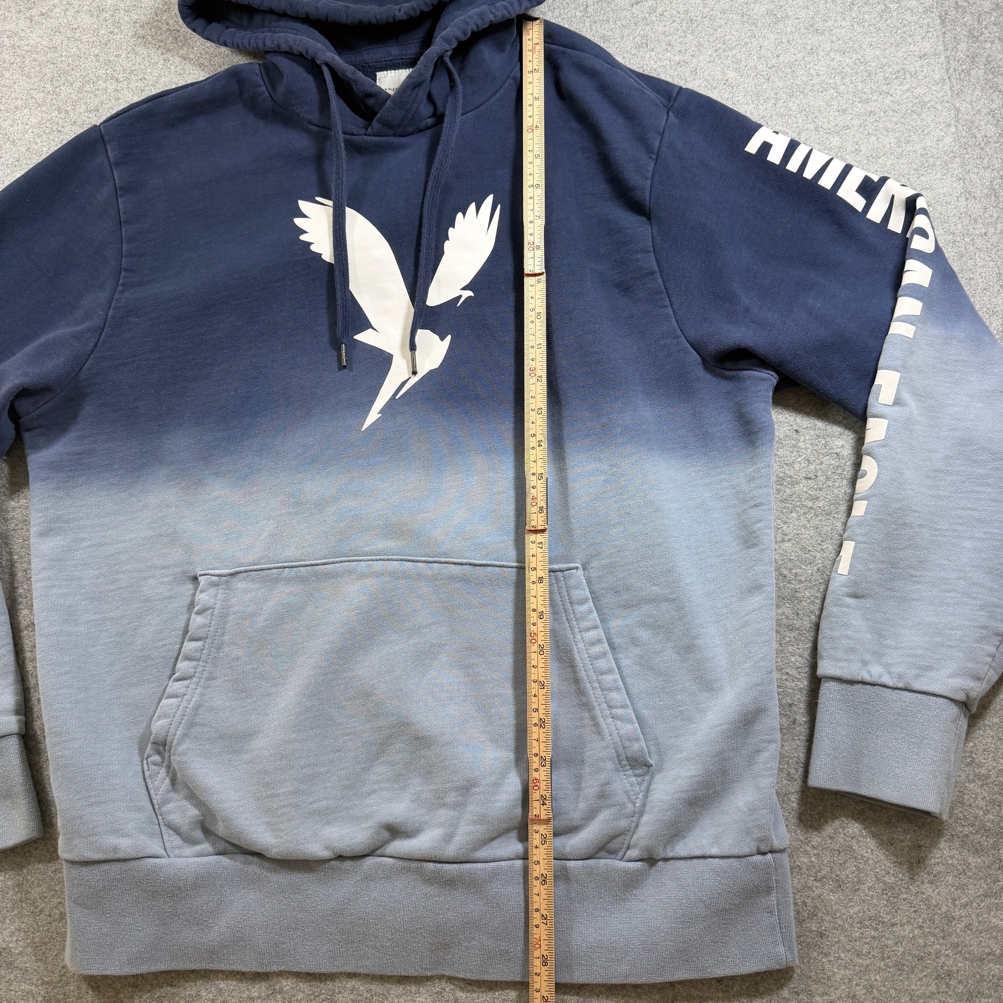 American Eagle Hoodie Mens L Navy Blue Ombre Eagle Graphic Pullover Streetwear thumbnail 7