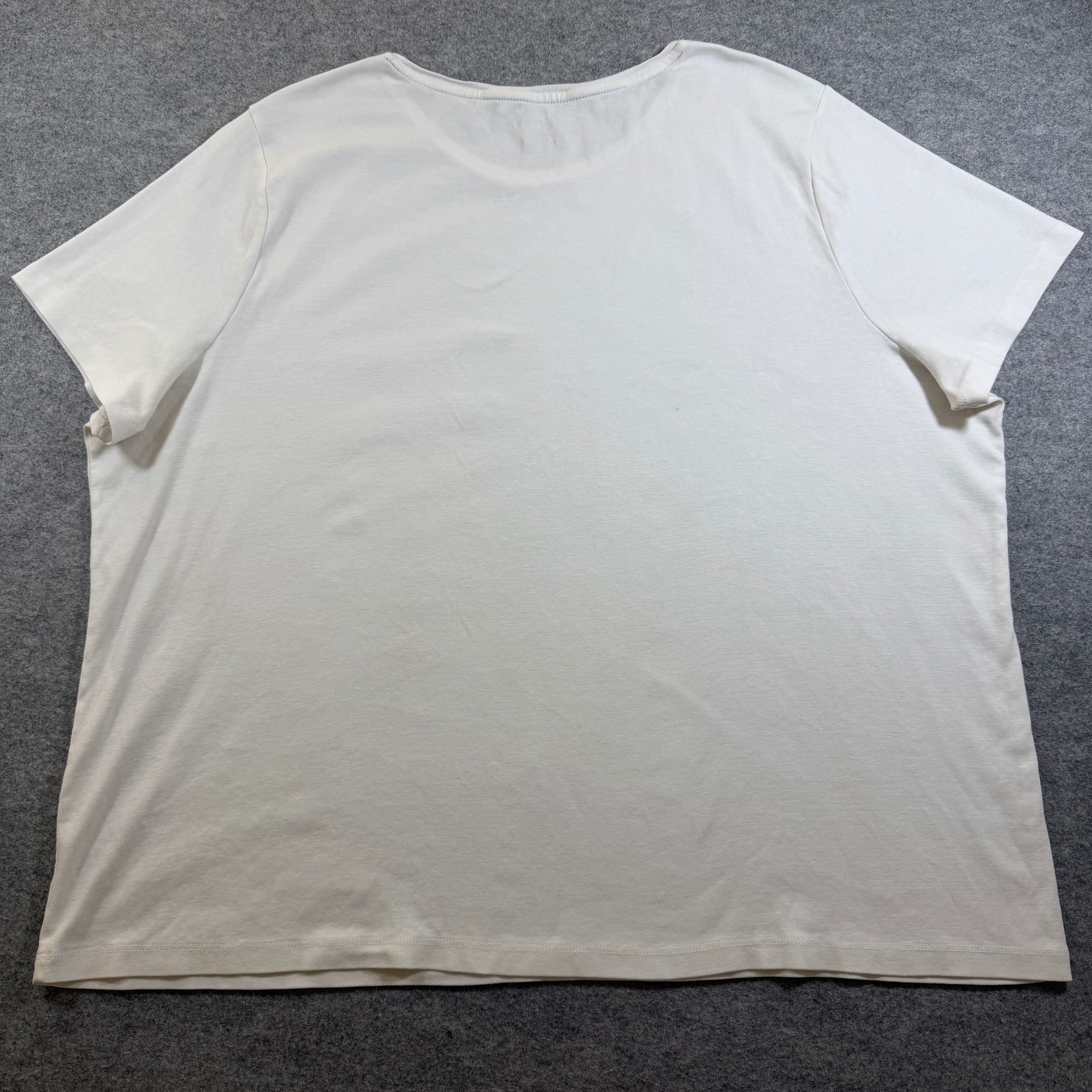 Talbots Tee Womens 3X White Scoop Neck Short Sleeve Pima Cotton Relaxed Fit thumbnail 2