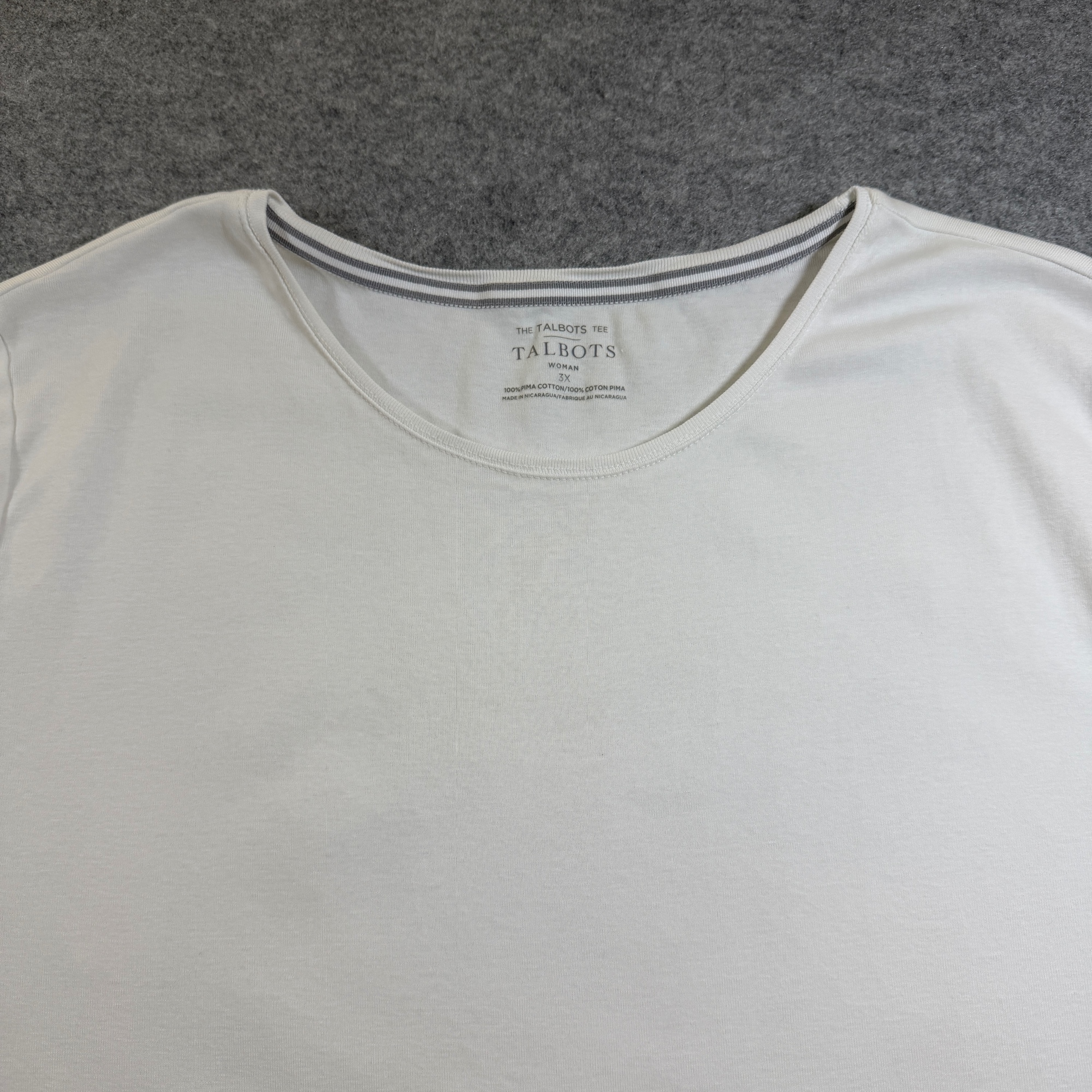Talbots Tee Womens 3X White Scoop Neck Short Sleeve Pima Cotton Relaxed Fit thumbnail 4