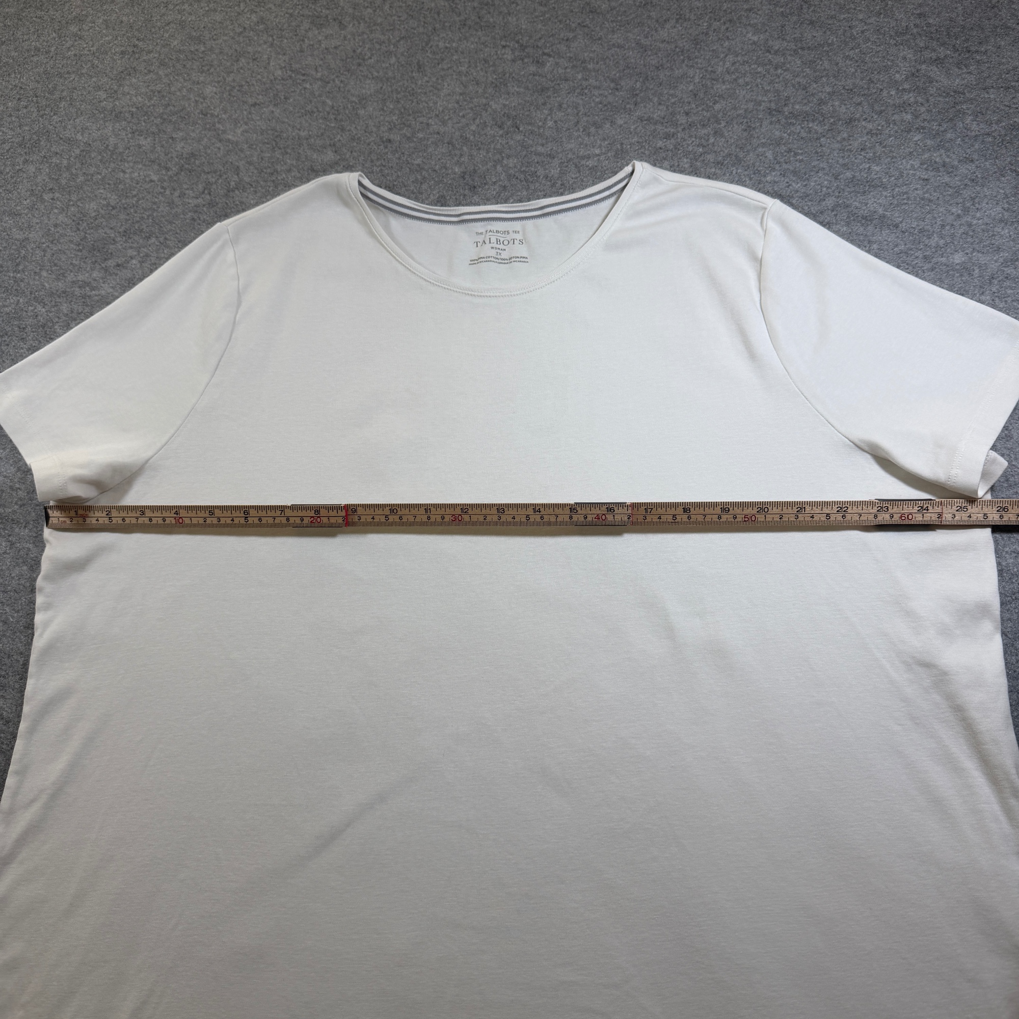 Talbots Tee Womens 3X White Scoop Neck Short Sleeve Pima Cotton Relaxed Fit thumbnail 6