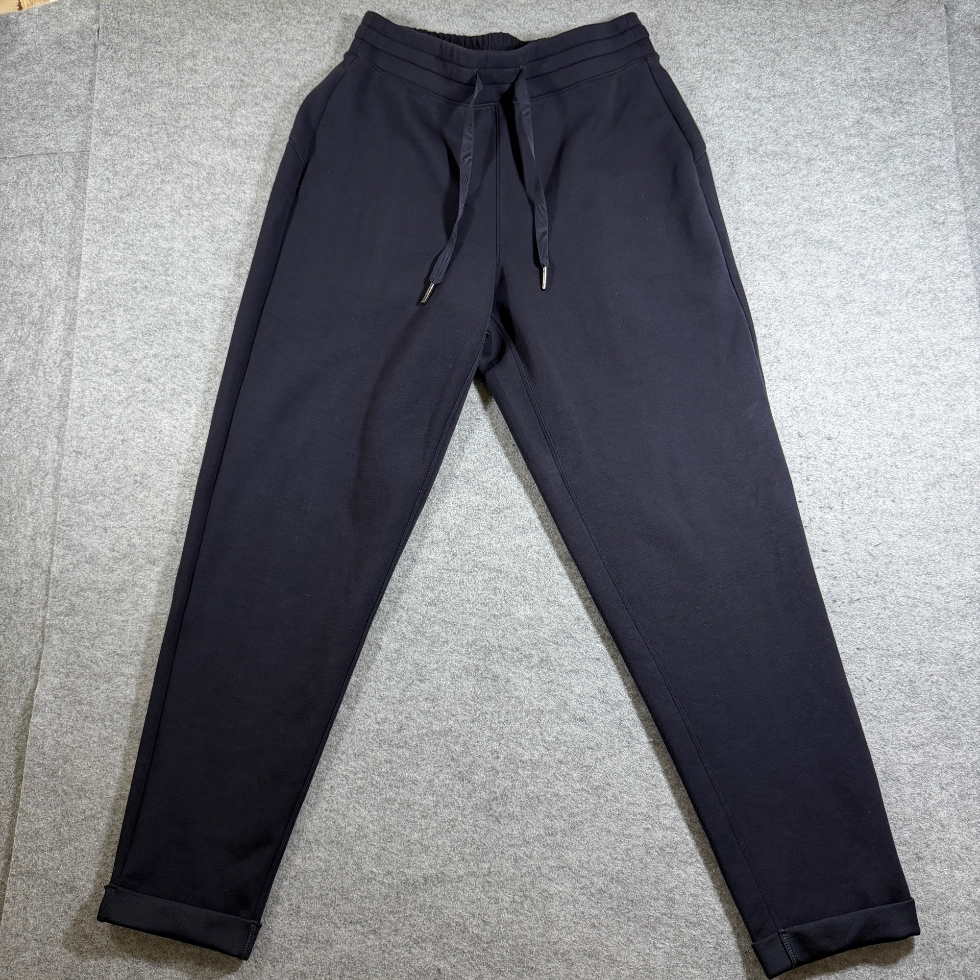 Spanx Joggers Womens S Black Tapered Cuffed Drawstring Pockets Stretch