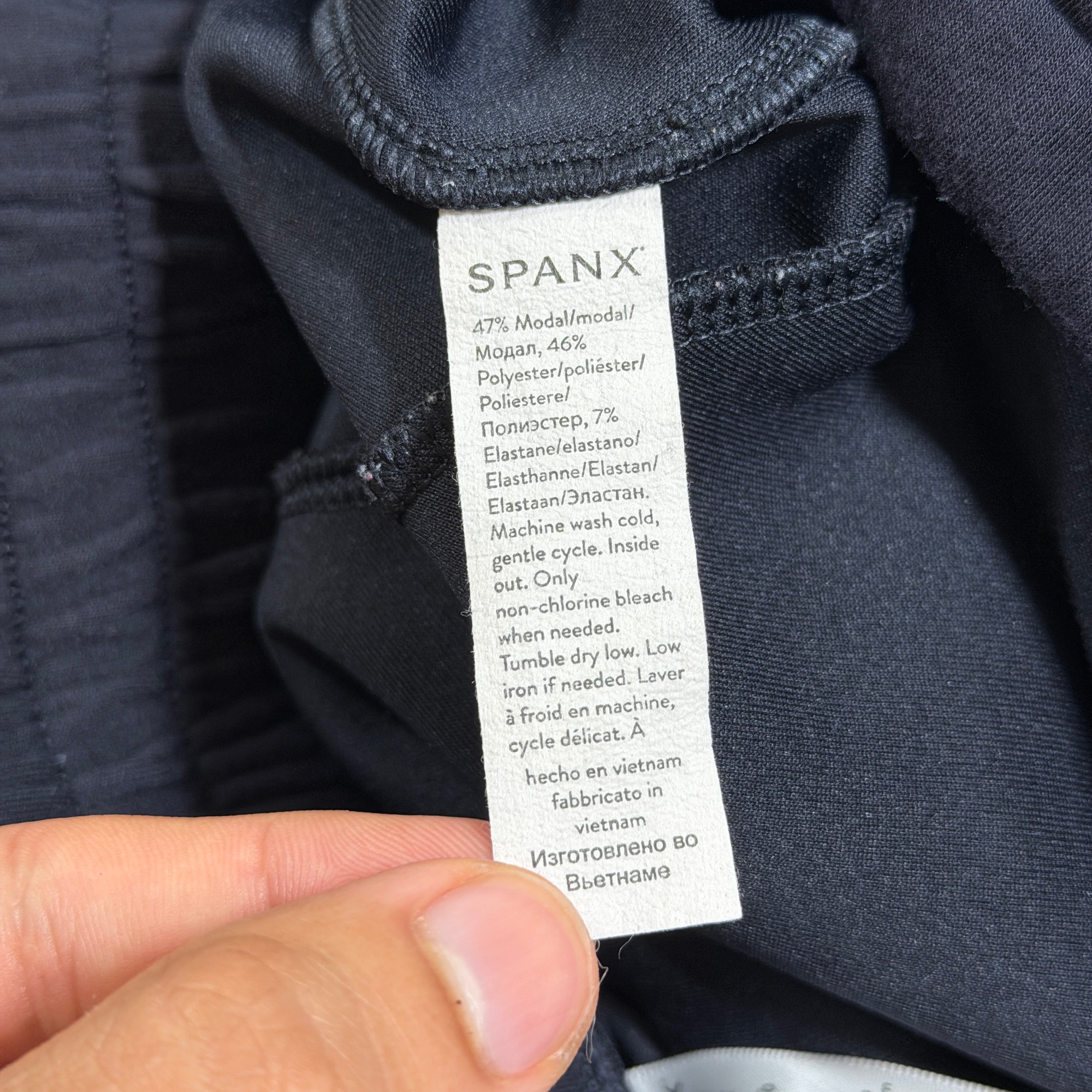 Spanx Joggers Womens S Black Tapered Cuffed Drawstring Pockets Stretch thumbnail 7