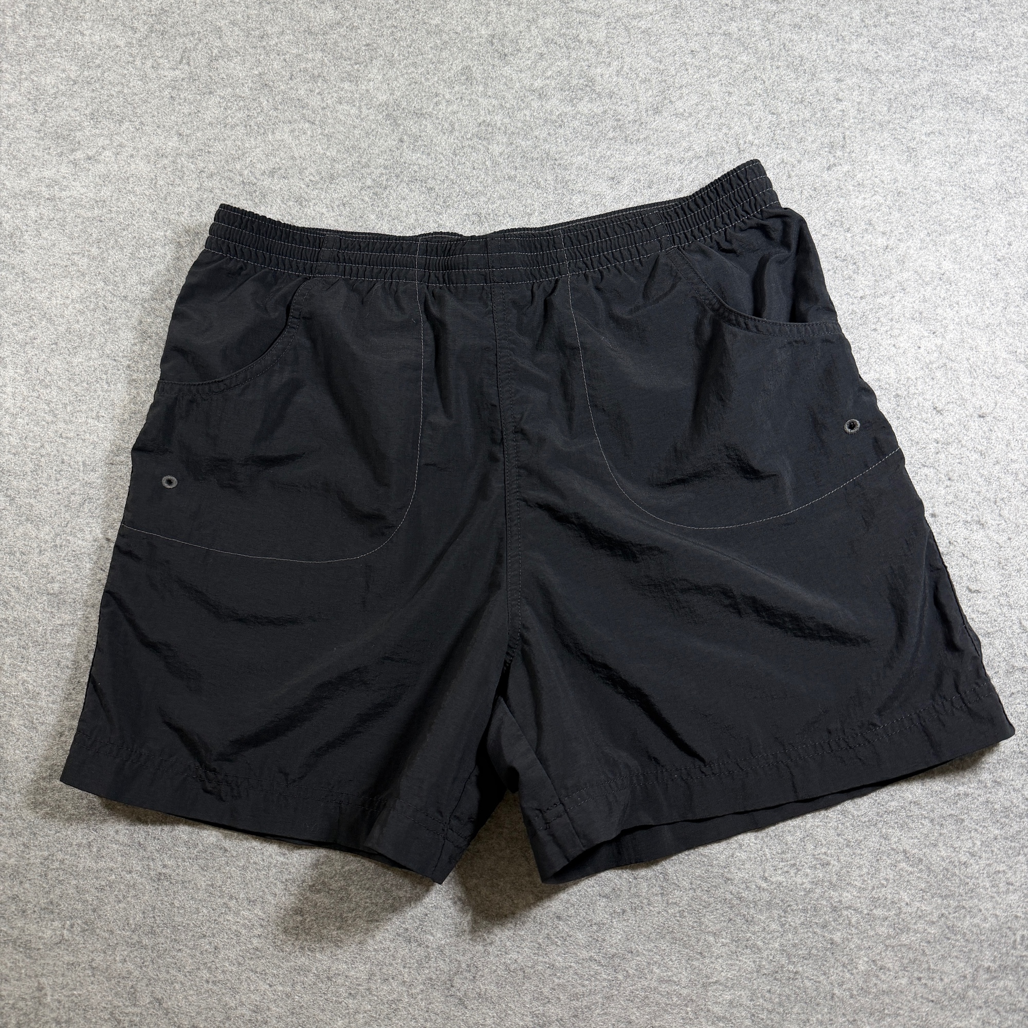 Columbia Shorts Womens S Black PFG Backcast Water Elastic Drawstring Mesh