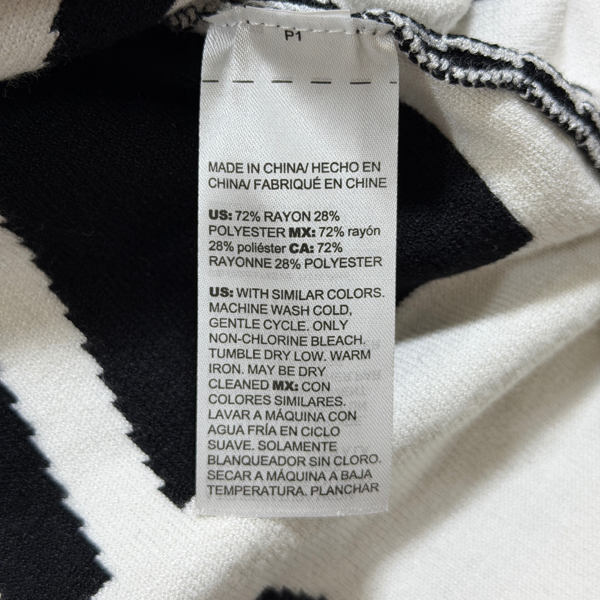 Chico's Cardigan Sweater Womens L Black White Geometric Open Front Soft Stretch  thumbnail 9