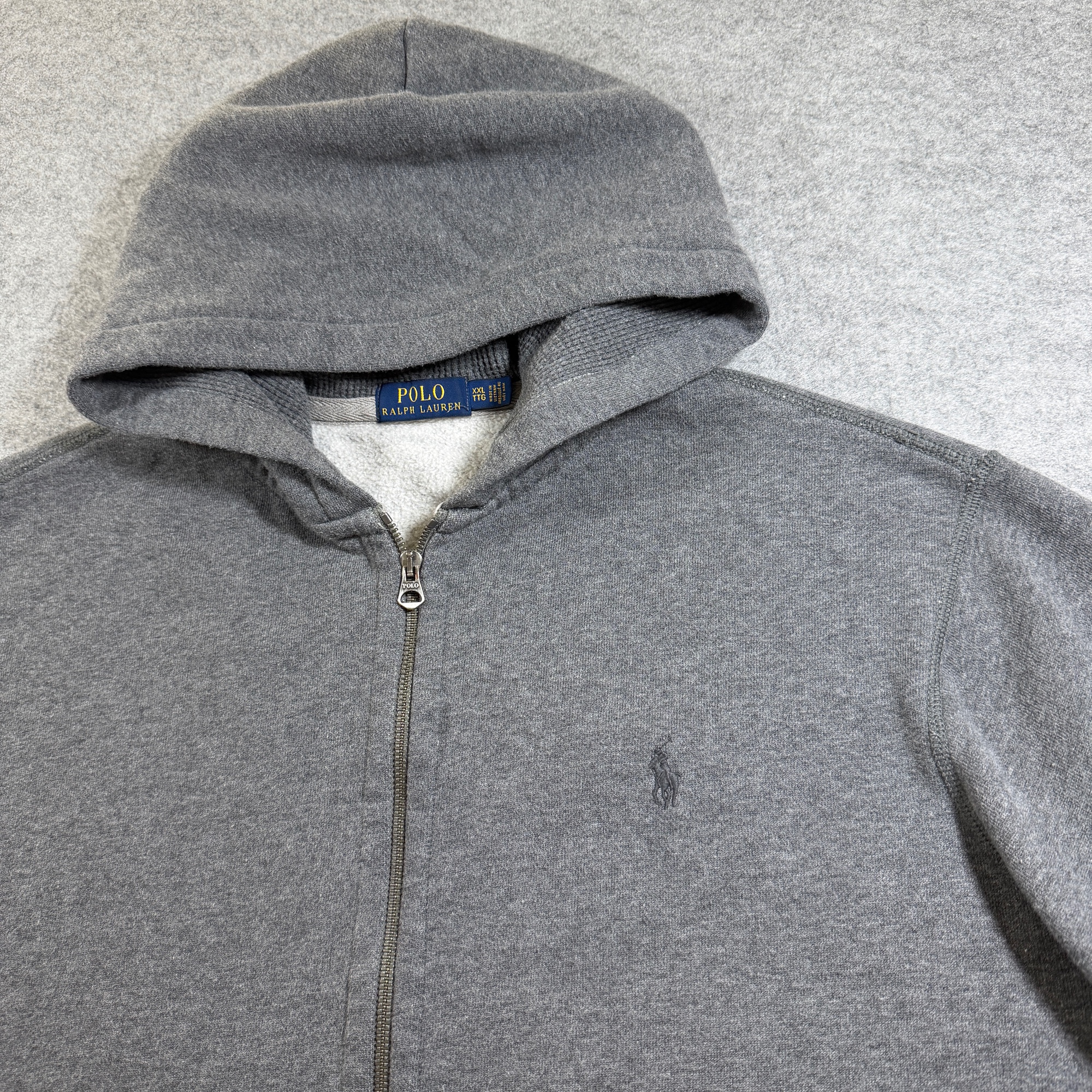 Polo Ralph Lauren Full Zip Hoodie Men XXL Heather Gray Heavyweight Fleece Cotton thumbnail 3