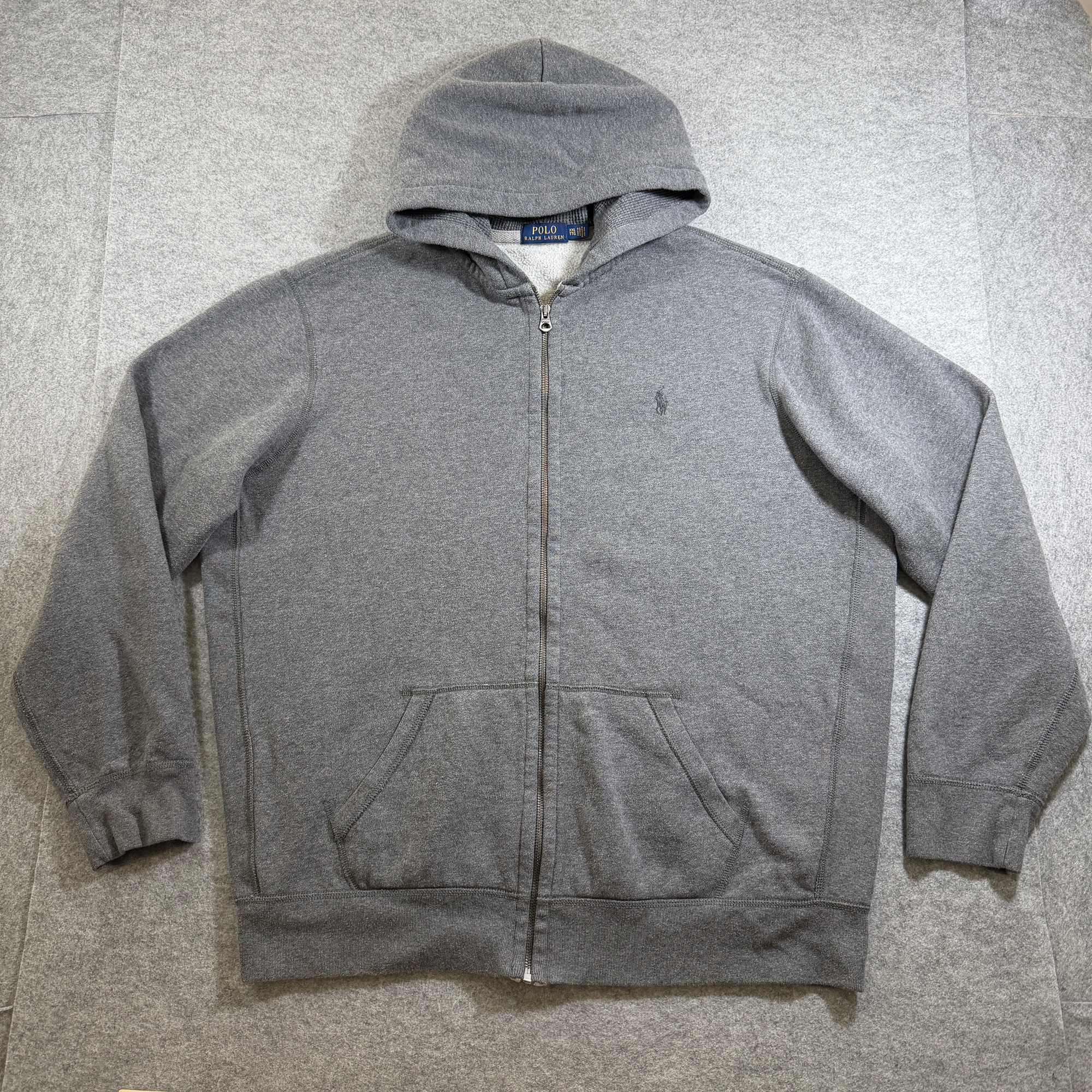Polo Ralph Lauren Full Zip Hoodie Men XXL Heather Gray Heavyweight Fleece Cotton thumbnail 4