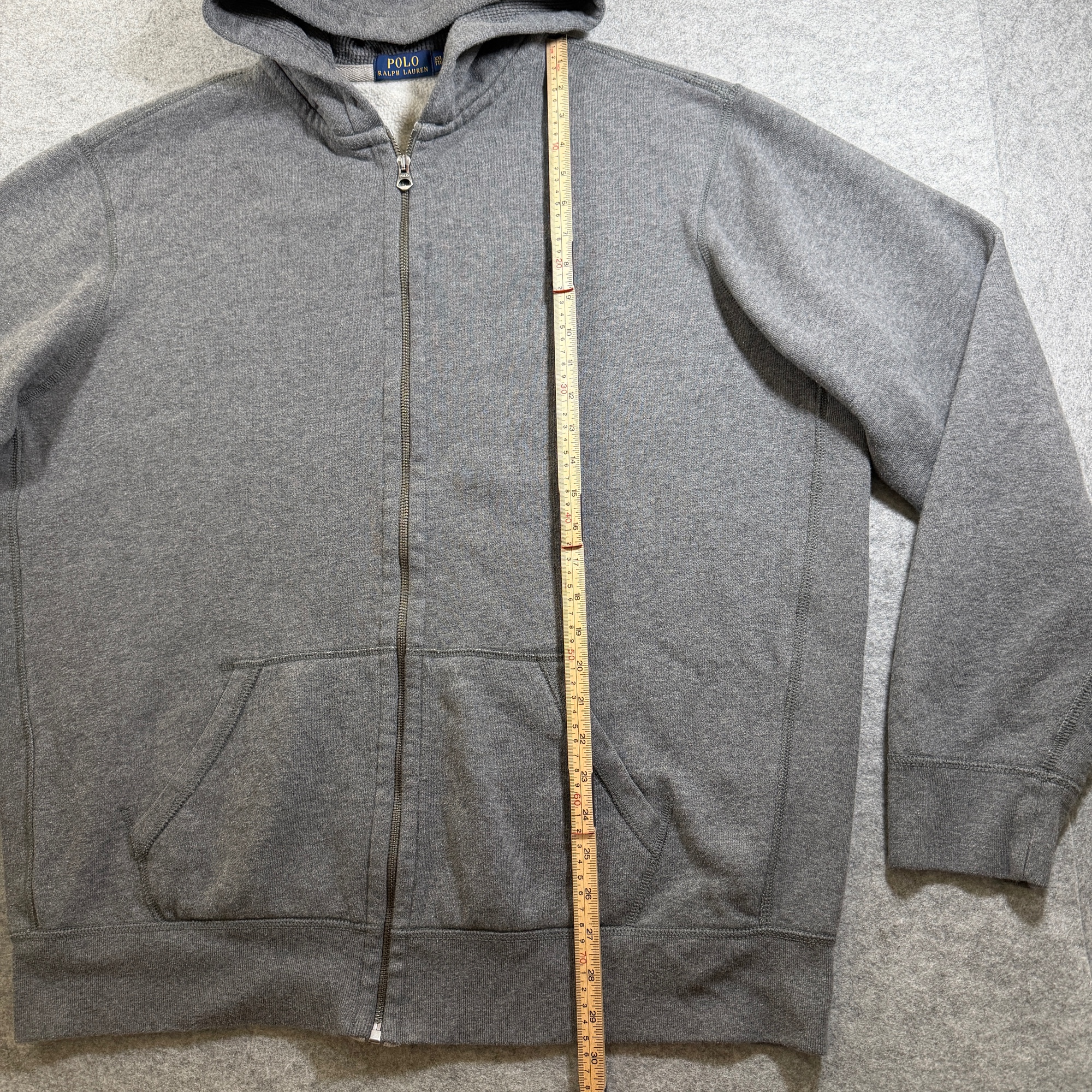 Polo Ralph Lauren Full Zip Hoodie Men XXL Heather Gray Heavyweight Fleece Cotton thumbnail 6