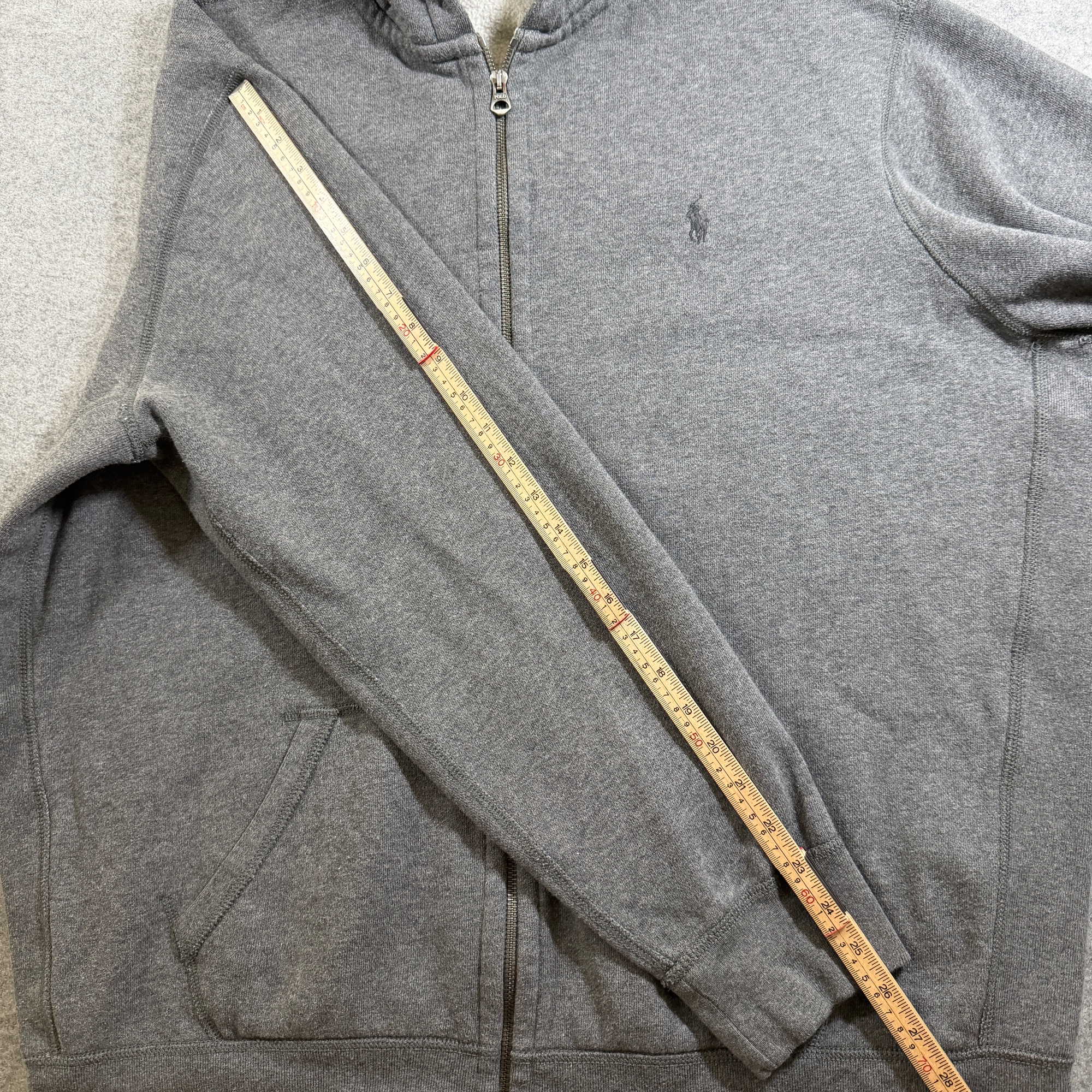 Polo Ralph Lauren Full Zip Hoodie Men XXL Heather Gray Heavyweight Fleece Cotton thumbnail 8