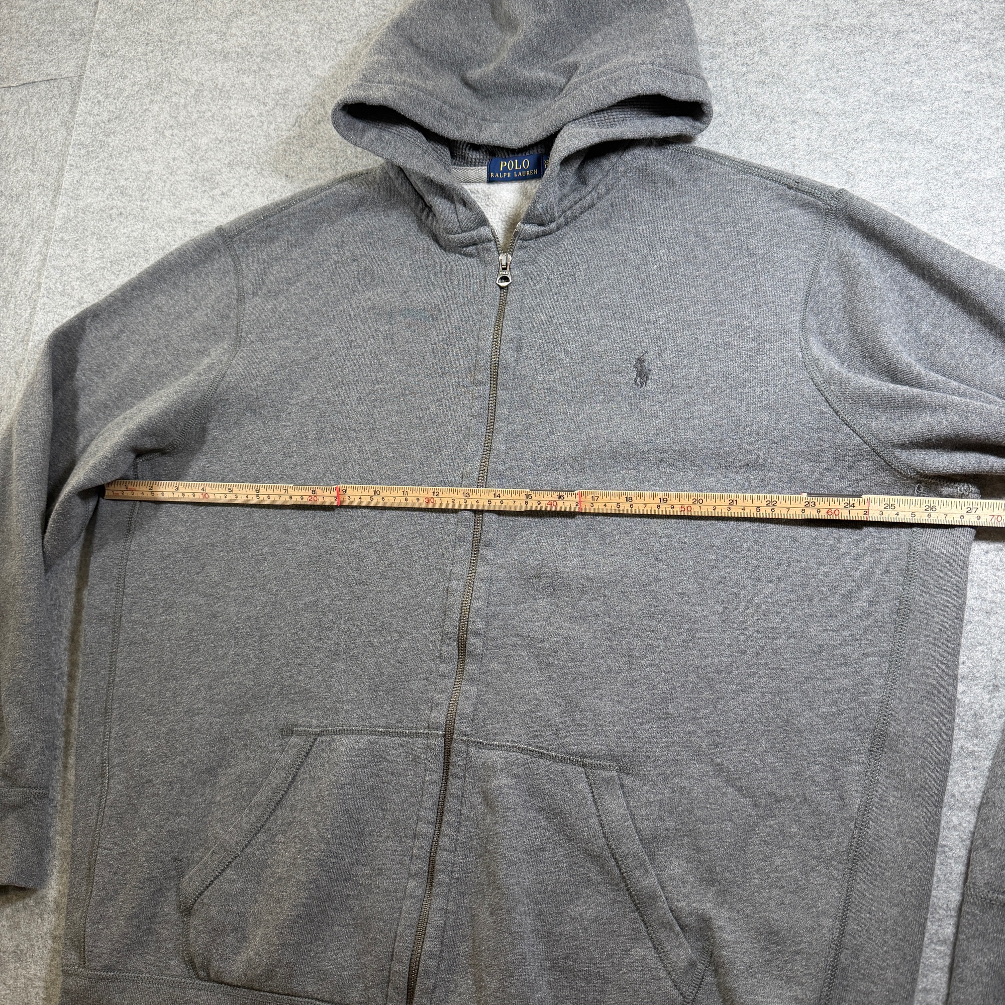 Polo Ralph Lauren Full Zip Hoodie Men XXL Heather Gray Heavyweight Fleece Cotton thumbnail 7