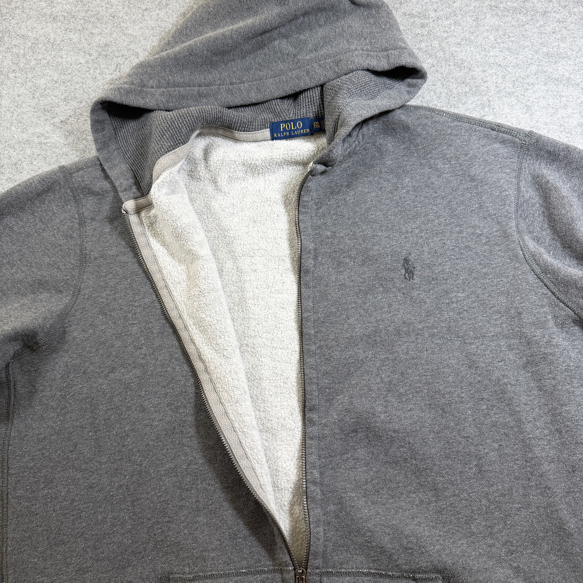 Polo Ralph Lauren Full Zip Hoodie Men XXL Heather Gray Heavyweight Fleece Cotton thumbnail 13
