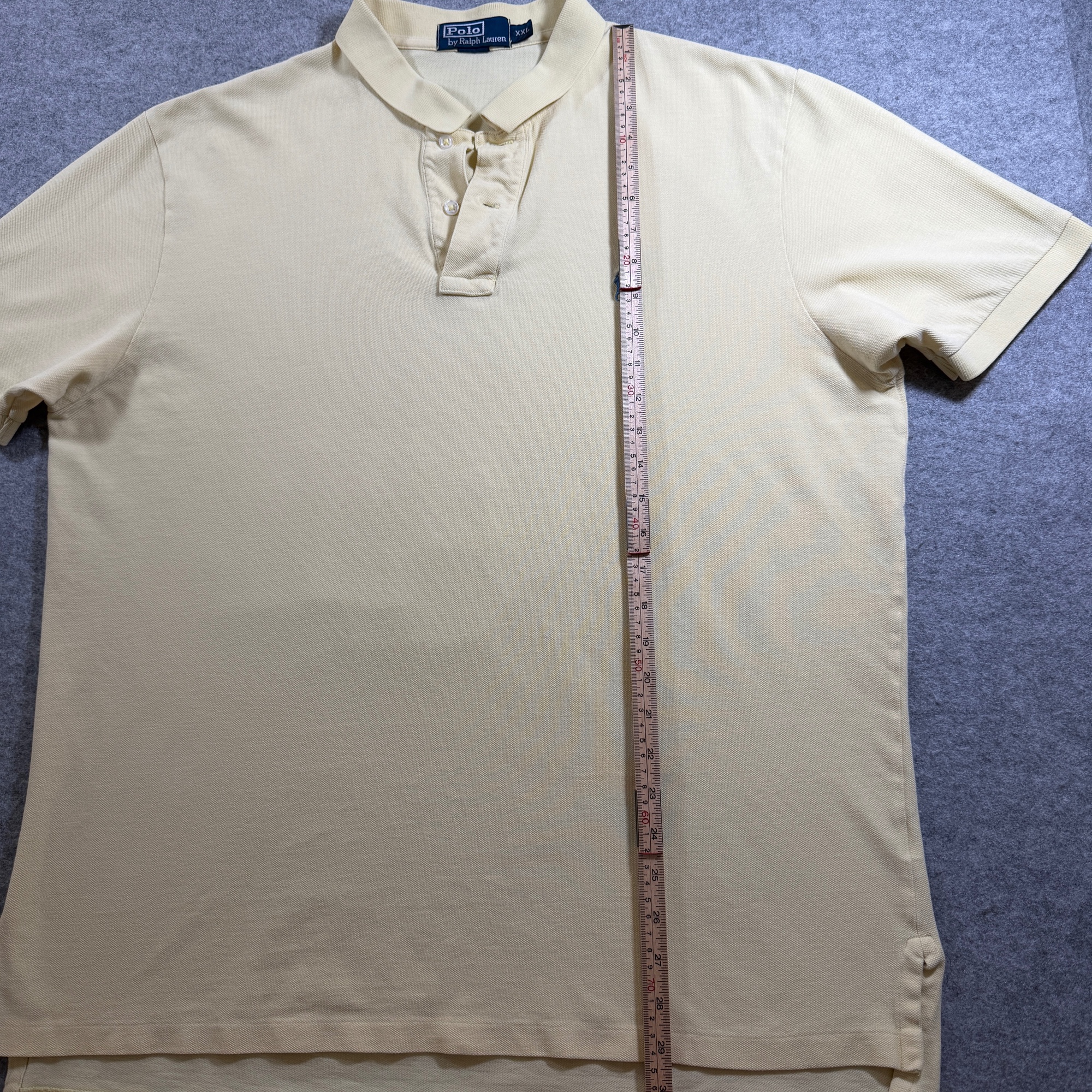 Vintage 90s Polo Ralph Lauren Polo Shirt Mens XXL Yellow Pony Logo Cotton Golf thumbnail 5