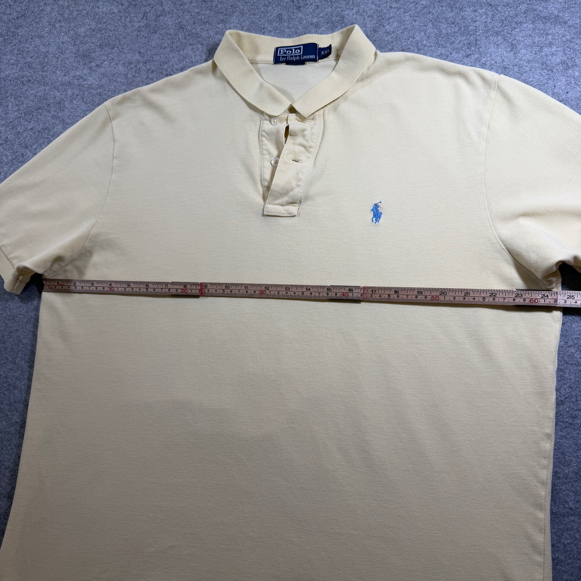 Vintage 90s Polo Ralph Lauren Polo Shirt Mens XXL Yellow Pony Logo Cotton Golf thumbnail 6