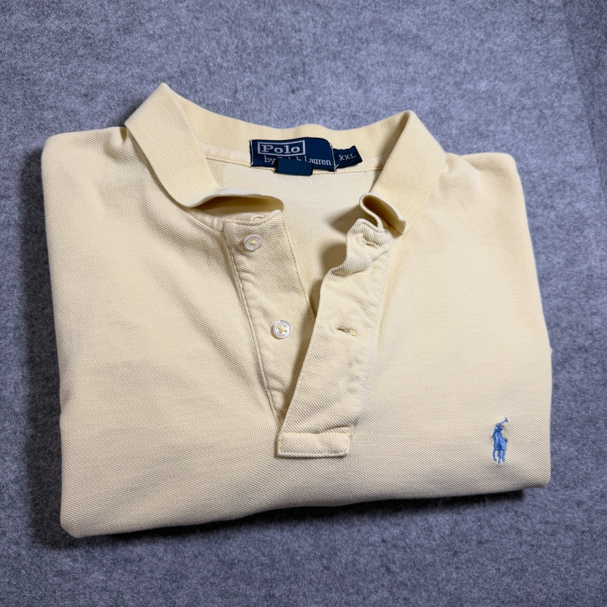 Vintage 90s Polo Ralph Lauren Polo Shirt Mens XXL Yellow Pony Logo Cotton Golf thumbnail 11