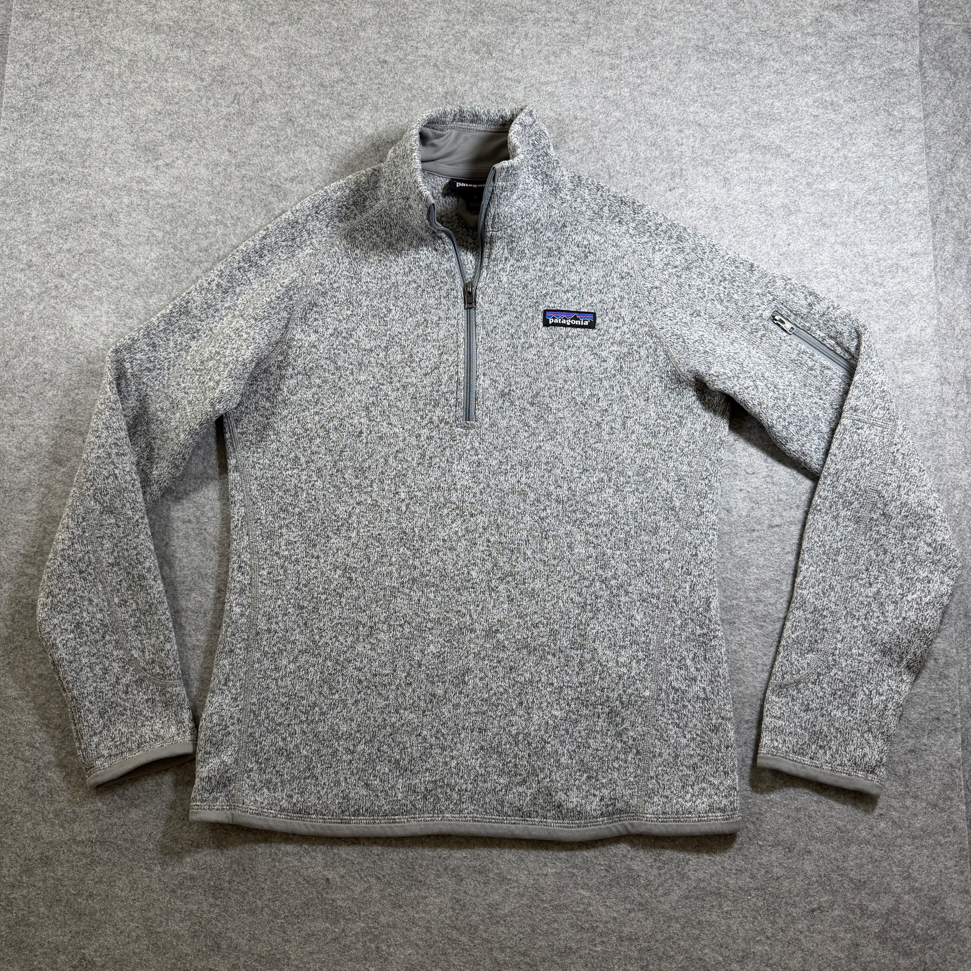 Patagonia Better Sweater Fleece Pullover Womens M Gray 1/4 Zip Sleeve Pocket