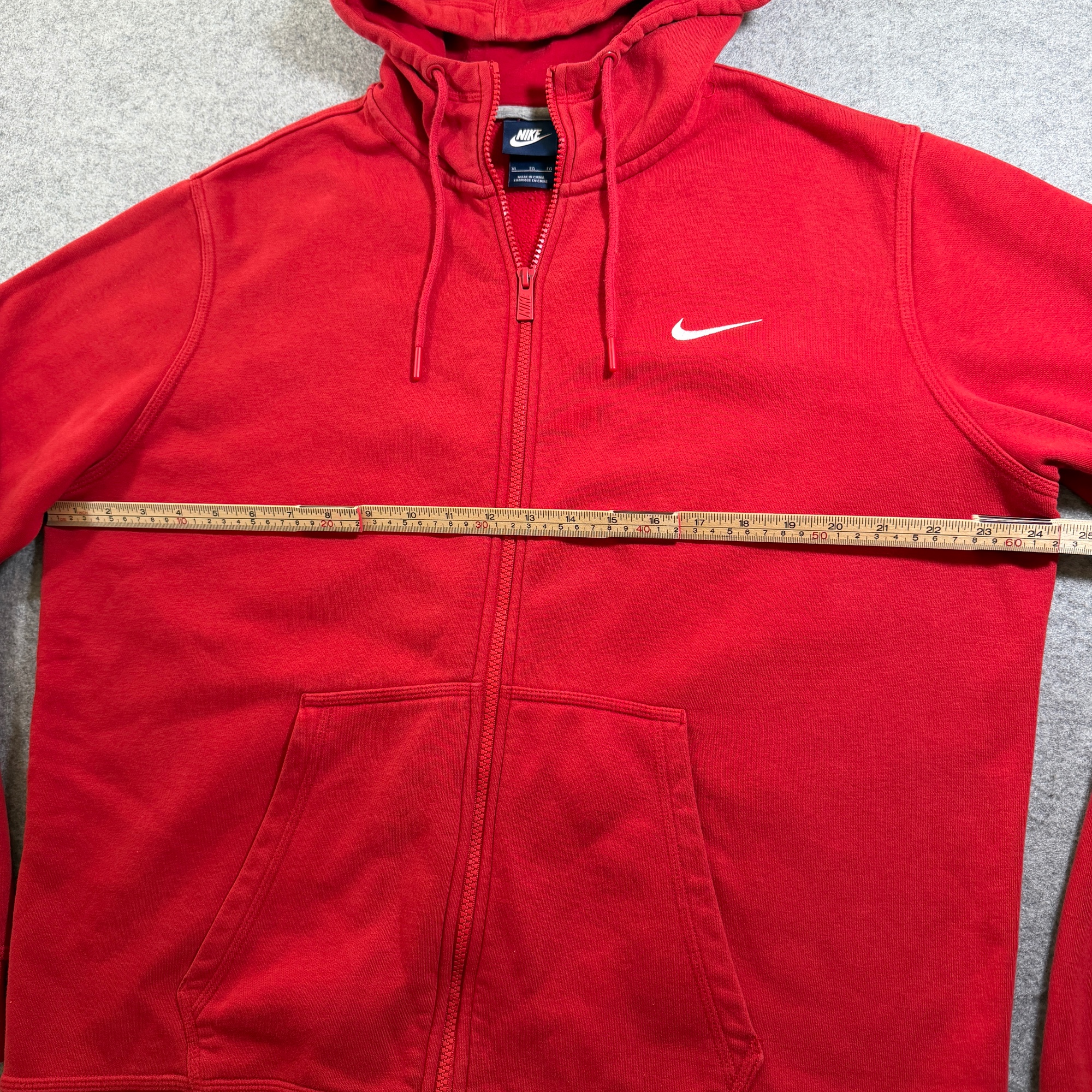 Nike Club Fleece Full Zip Hoodie Mens XL Red Embroidered Swoosh Heavyweight thumbnail 4