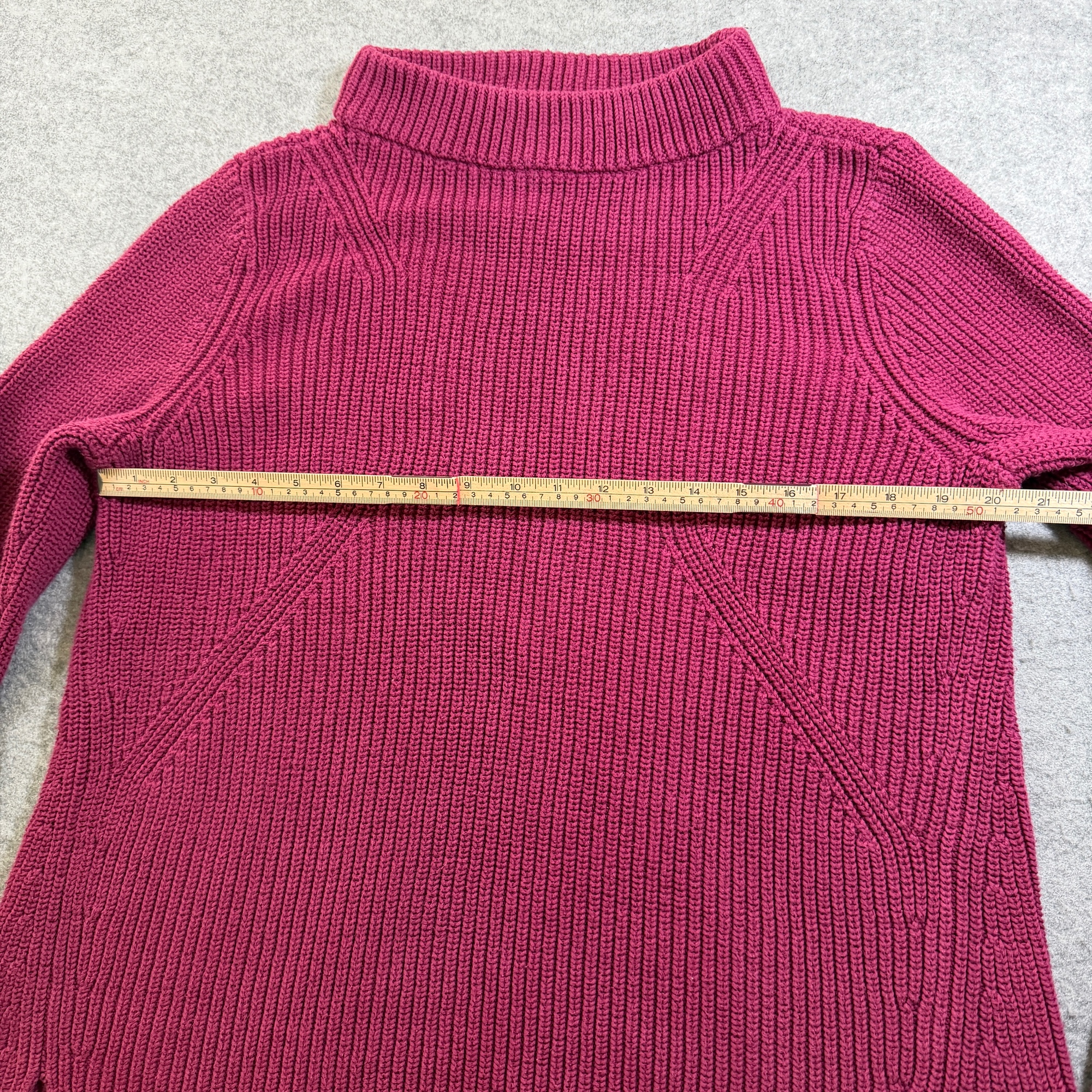 Talbots Mock Neck Sweater Womens XL Pink Ribbed Cotton Heavyweight Knit Classic thumbnail 5
