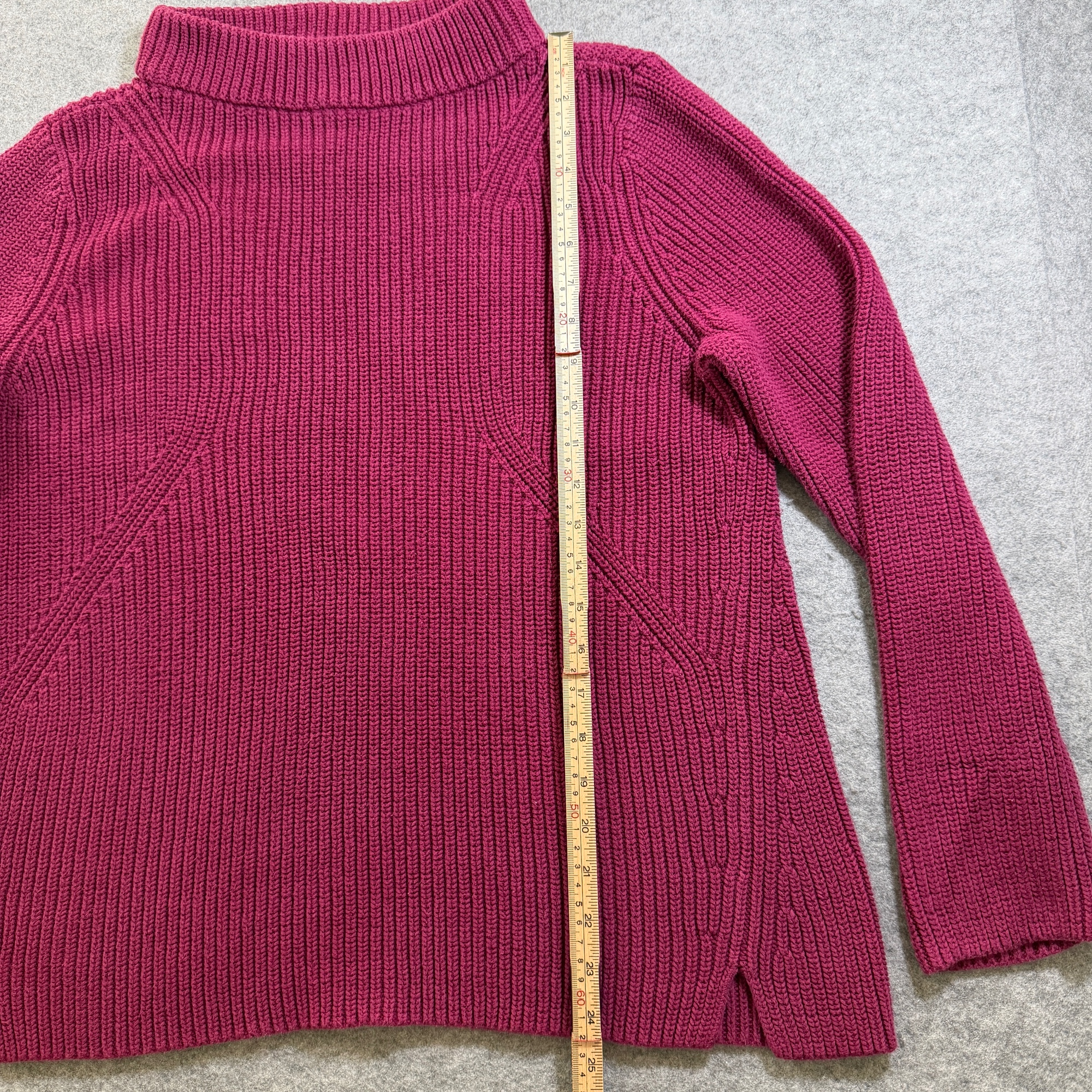 Talbots Mock Neck Sweater Womens XL Pink Ribbed Cotton Heavyweight Knit Classic thumbnail 6