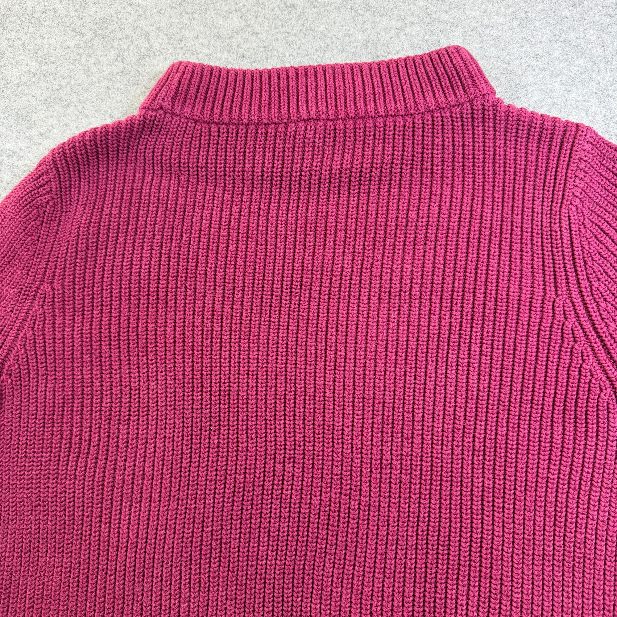 Talbots Mock Neck Sweater Womens XL Pink Ribbed Cotton Heavyweight Knit Classic thumbnail 9