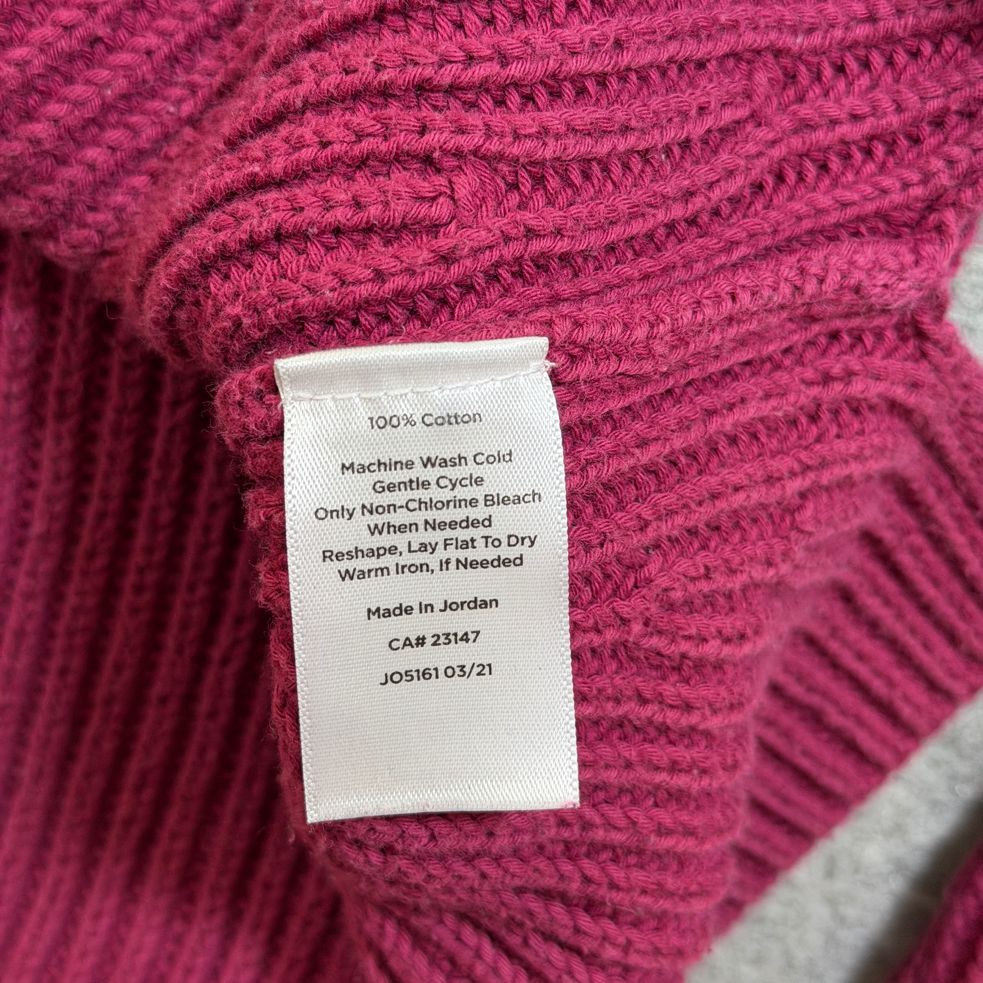 Talbots Mock Neck Sweater Womens XL Pink Ribbed Cotton Heavyweight Knit Classic thumbnail 8