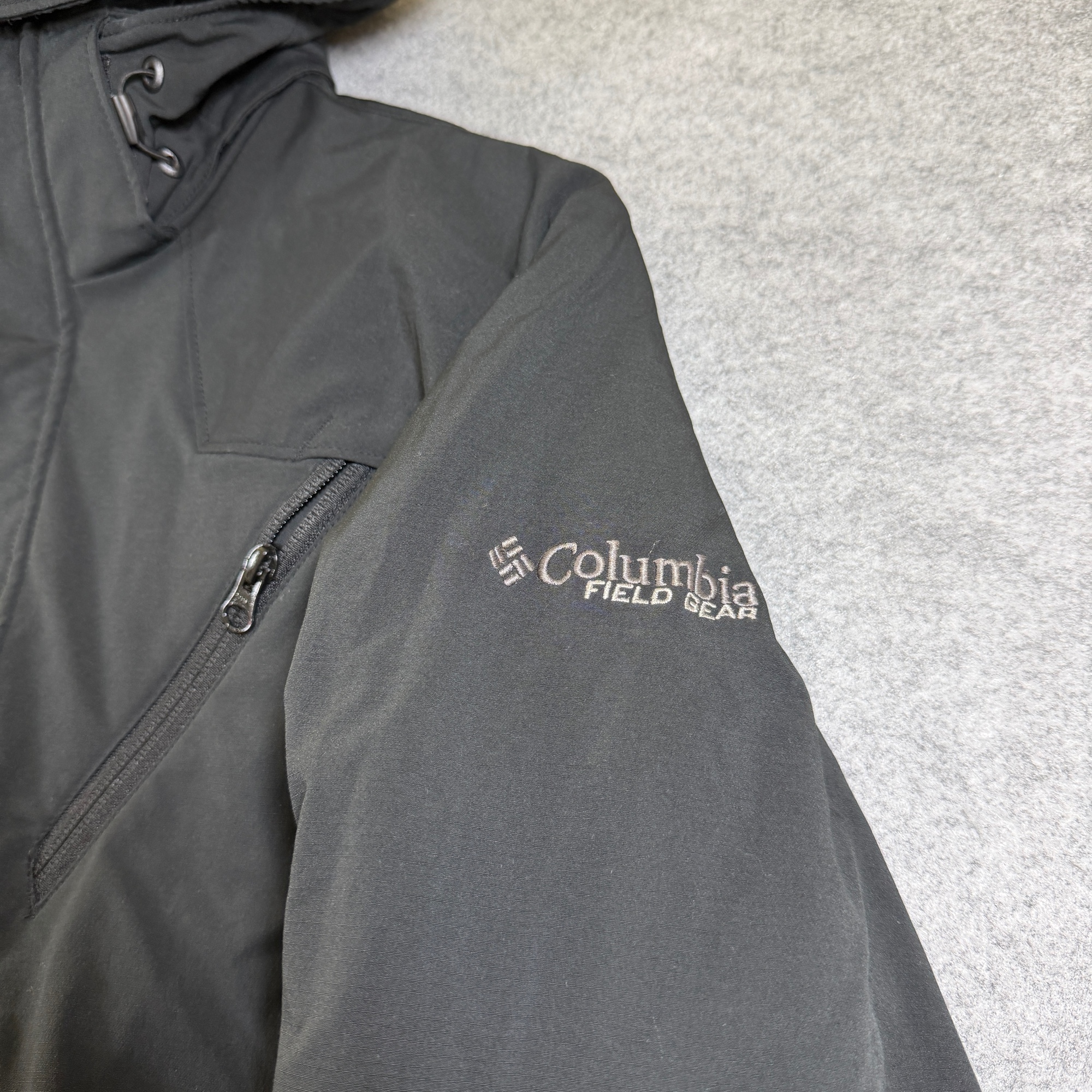 Columbia Field Gear Hooded Jacket Mens M Black Omni-Shield Full Zip Waterproof thumbnail 3