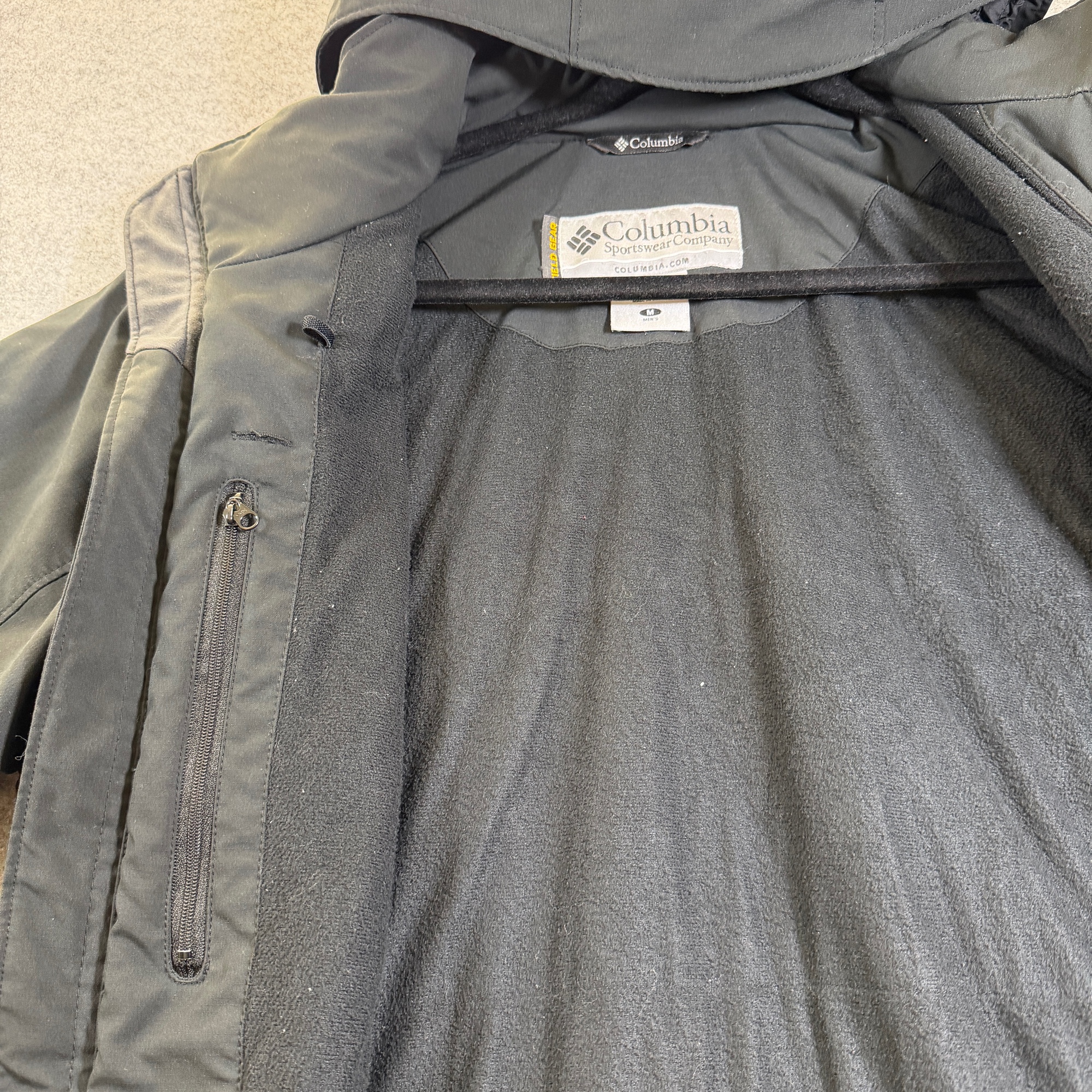 Columbia Field Gear Hooded Jacket Mens M Black Omni-Shield Full Zip Waterproof thumbnail 11