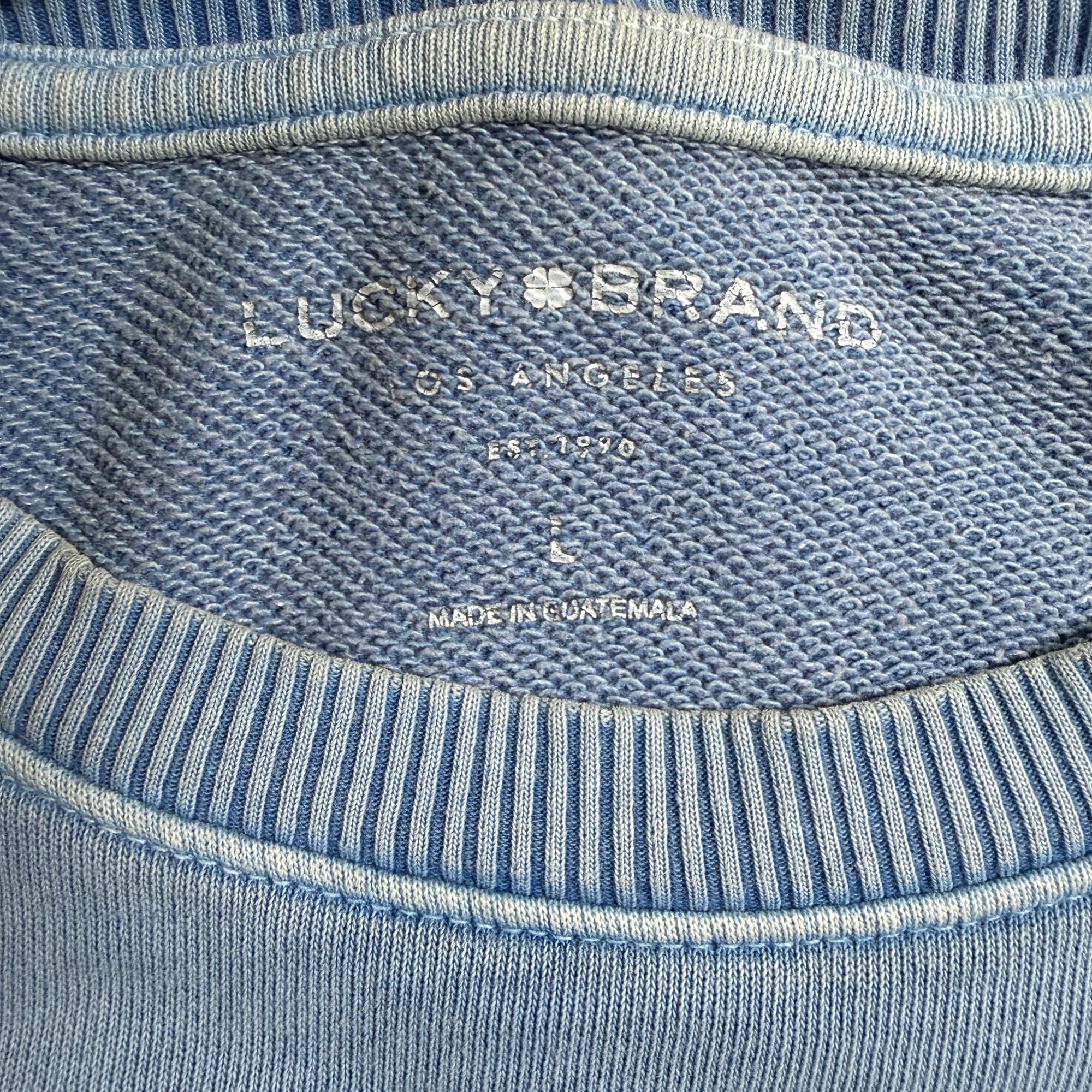 Lucky Brand Sweatshirt Womens L Light Blue Lake Tahoe Graphic Crewneck Cotton thumbnail 5